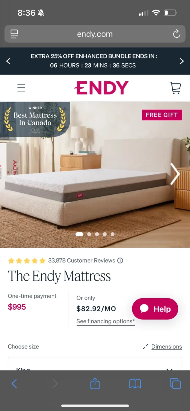Endy Mattress - King Size