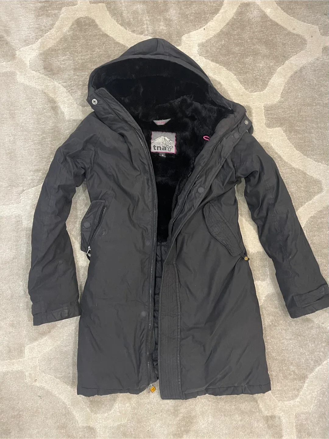 TNA Black Winter Coat - Size Small