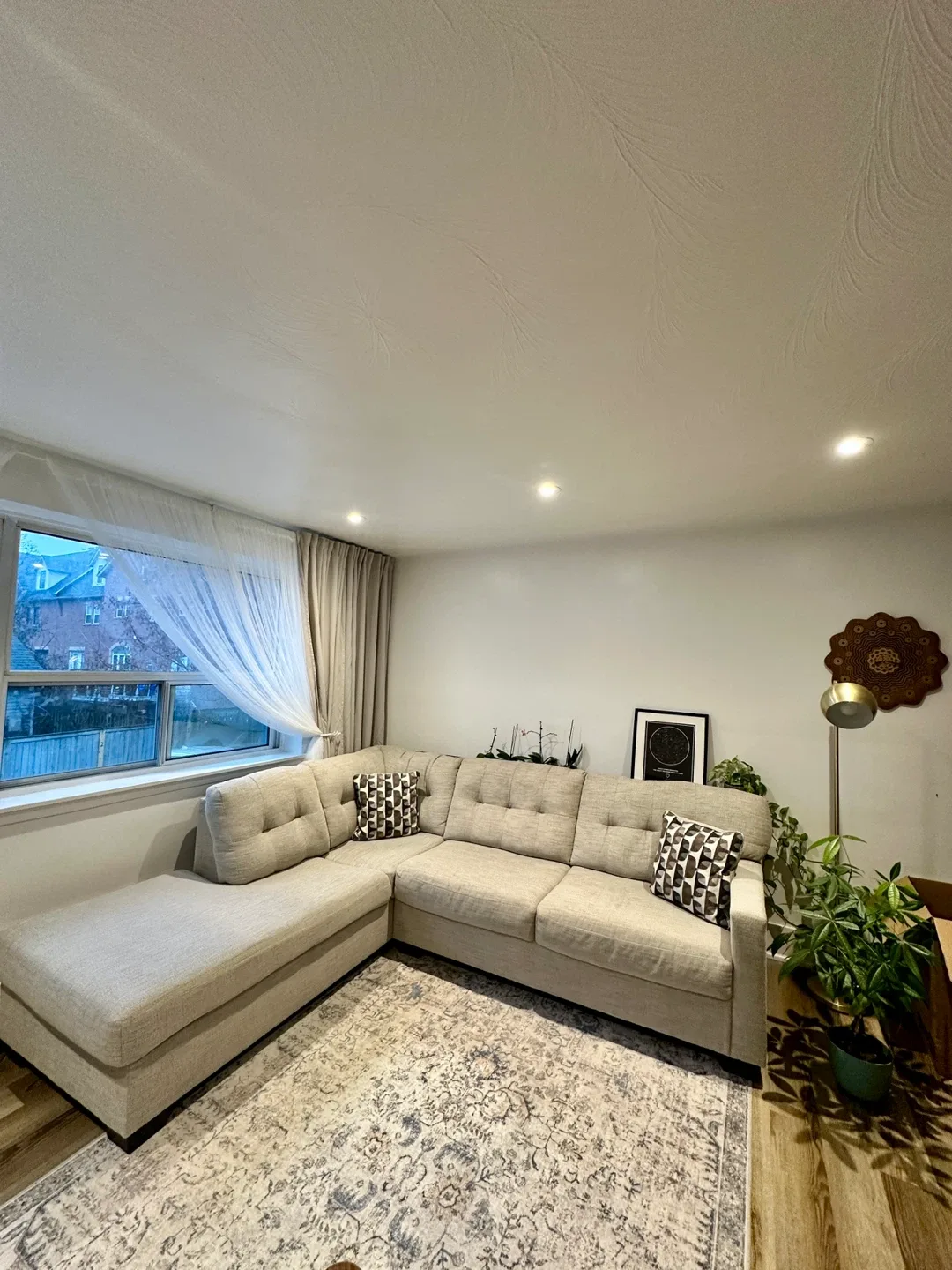 Ashley’s Mahoney 2 Piece Sectional w Chaise - Pebble/Lft Facing