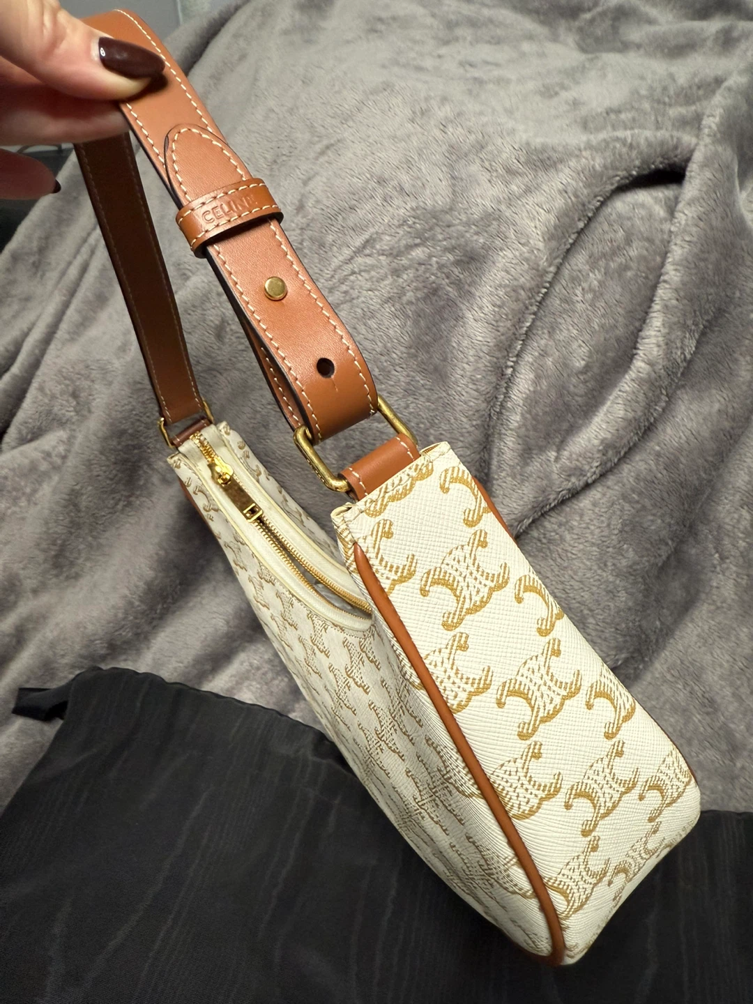 AVA BAG IN TRIOMPHE CANVAS AND CALFSKIN WHITE - photo 2