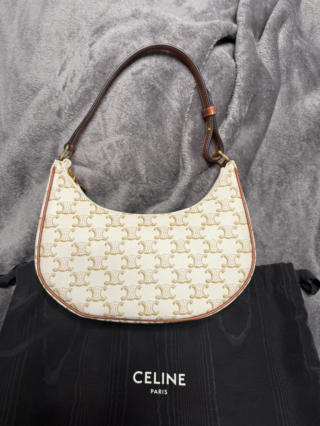 AVA BAG IN TRIOMPHE CANVAS AND CALFSKIN WHITE
