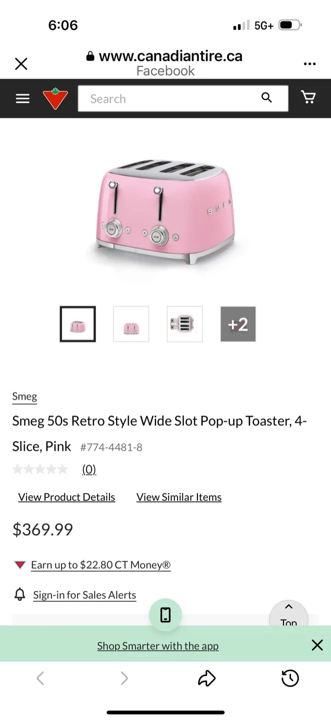 Smeg 50s Retro Style 4-Slice Toaster, Pink image indicator(4)