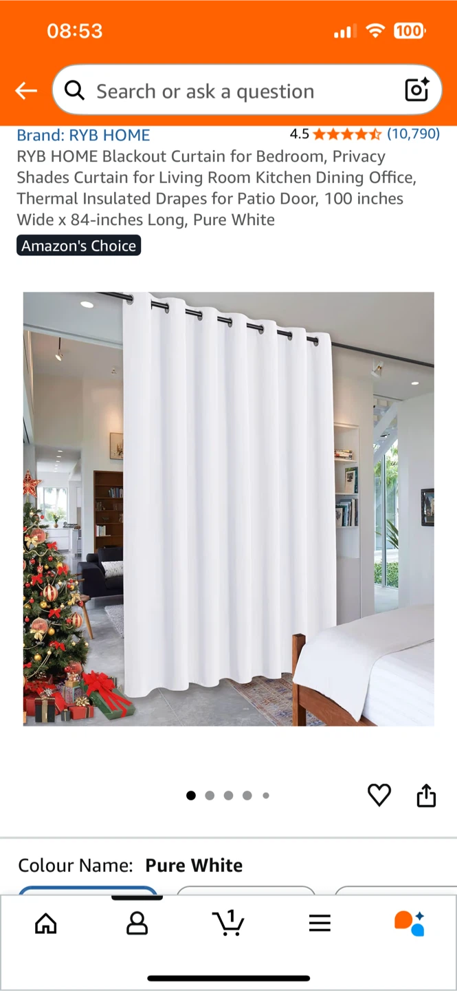 Rod and blackening curtain.