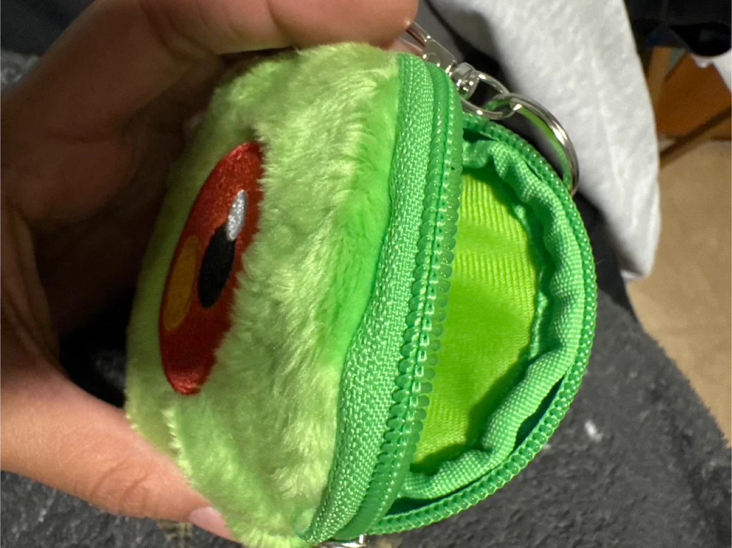 Green Monster Eye Plush Coin Purse image indicator(3)