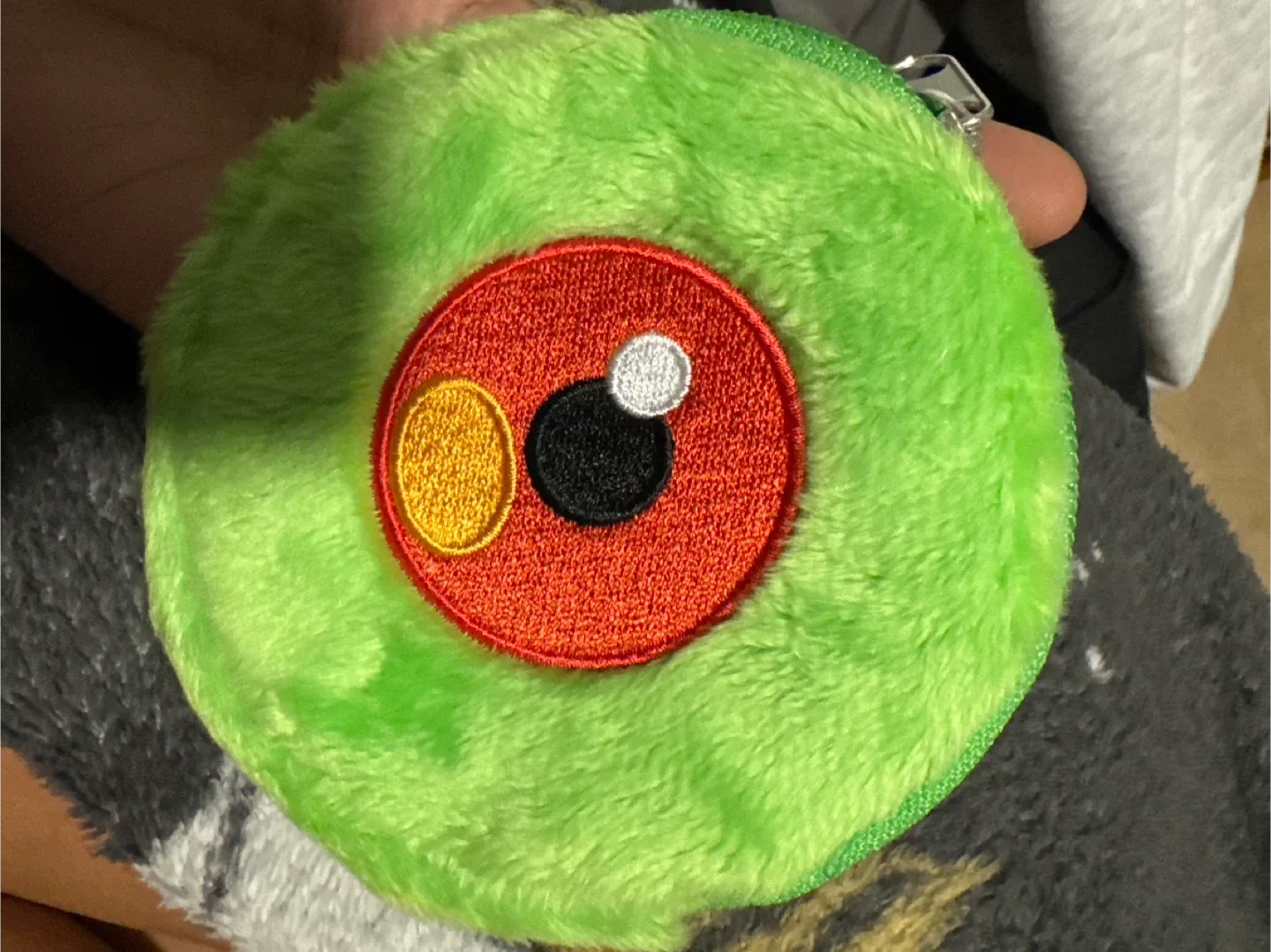 Green Monster Eye Plush Coin Purse