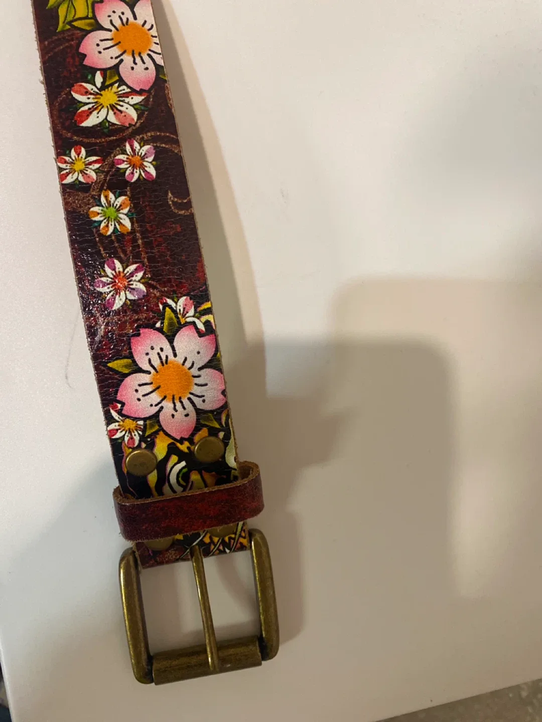 Floral Leather Belt
