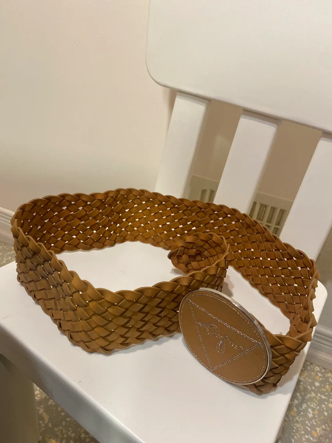 Tan Woven Belt with Buckle image indicator(2)