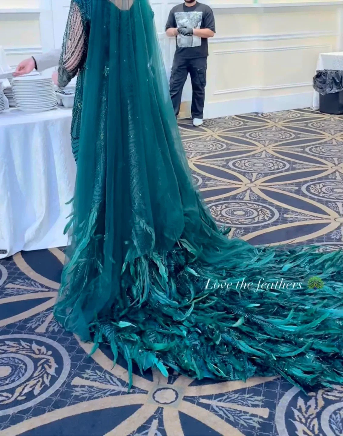 Green Feathered Evening Gown image indicator(5)