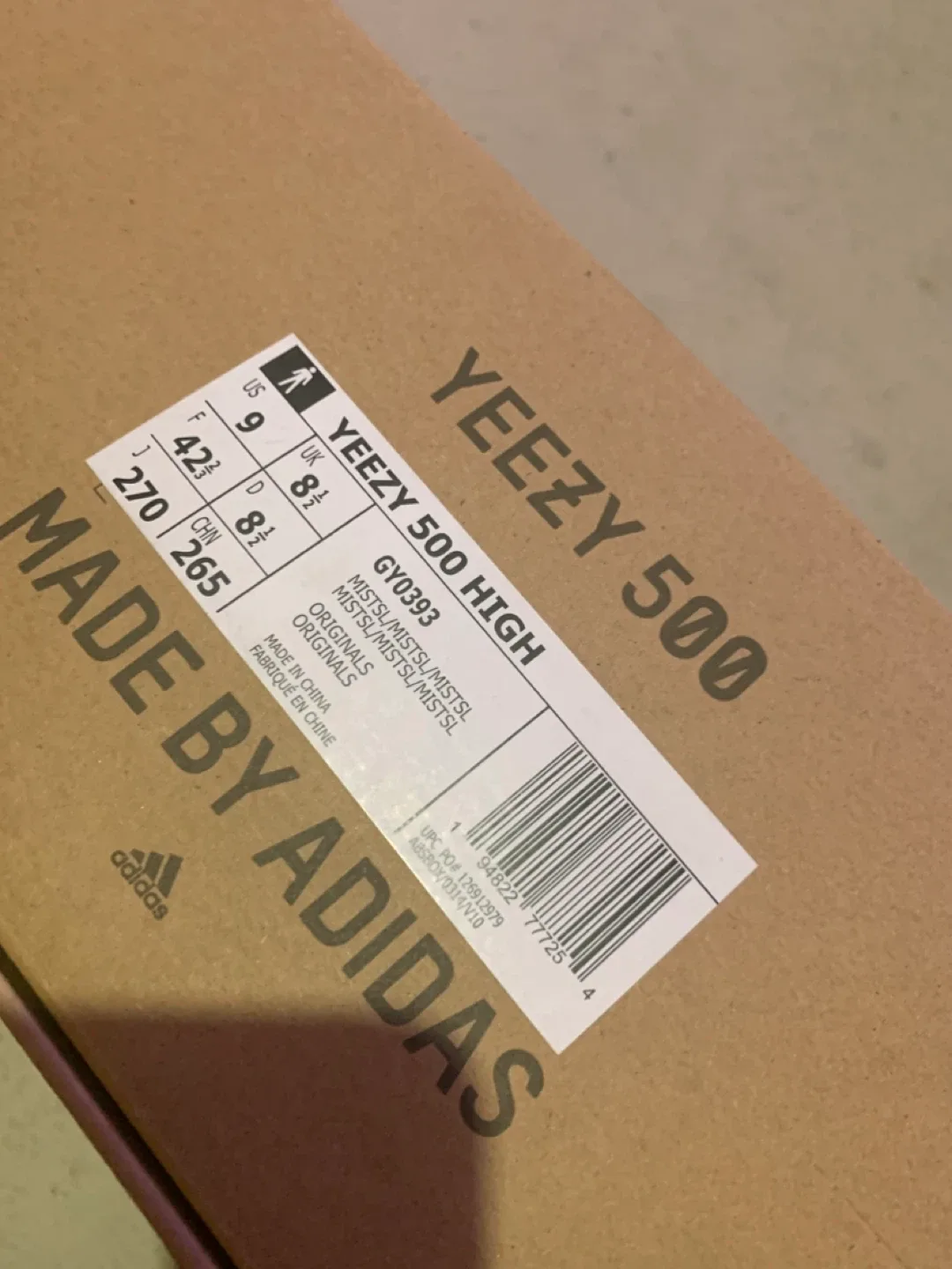 Adidas Yeezy 500 High Mist Slate, Size 9 image indicator(4)