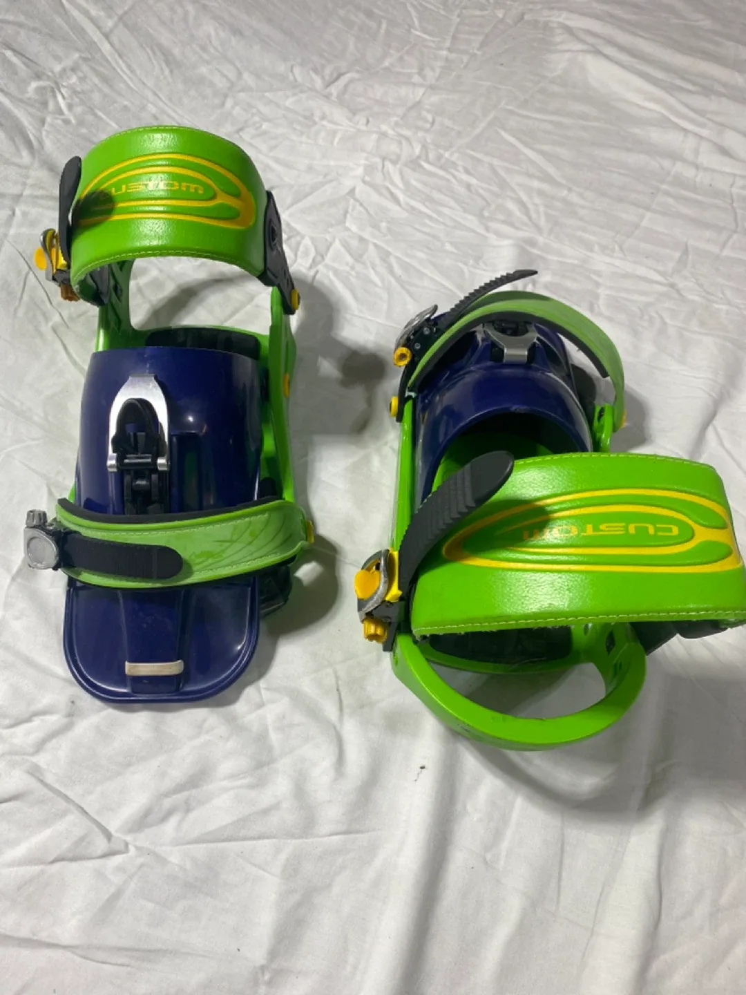 Burton Custom Snowboard Bindings - Green/Blue