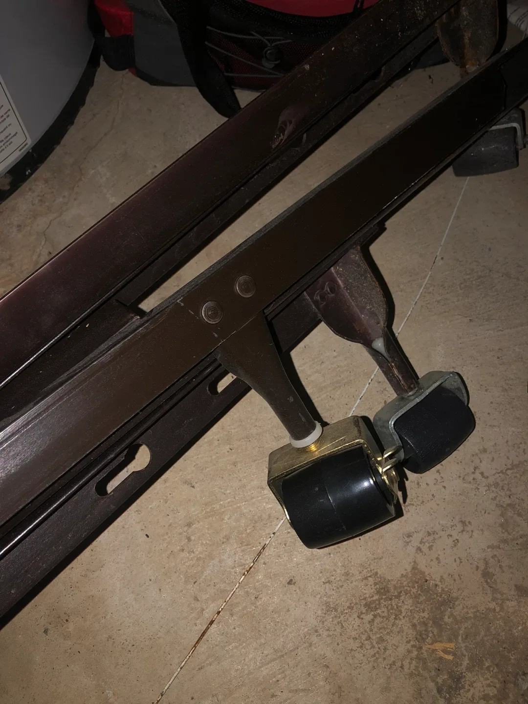 Bed Frame with Wheels - Brown