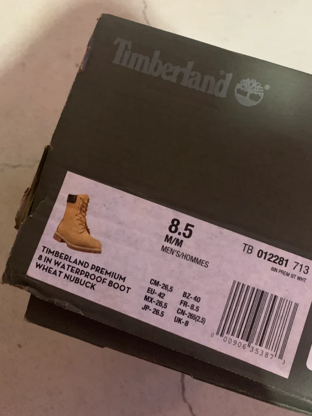 Timberland Premium 8-inch Waterproof Boots - Size 8.5