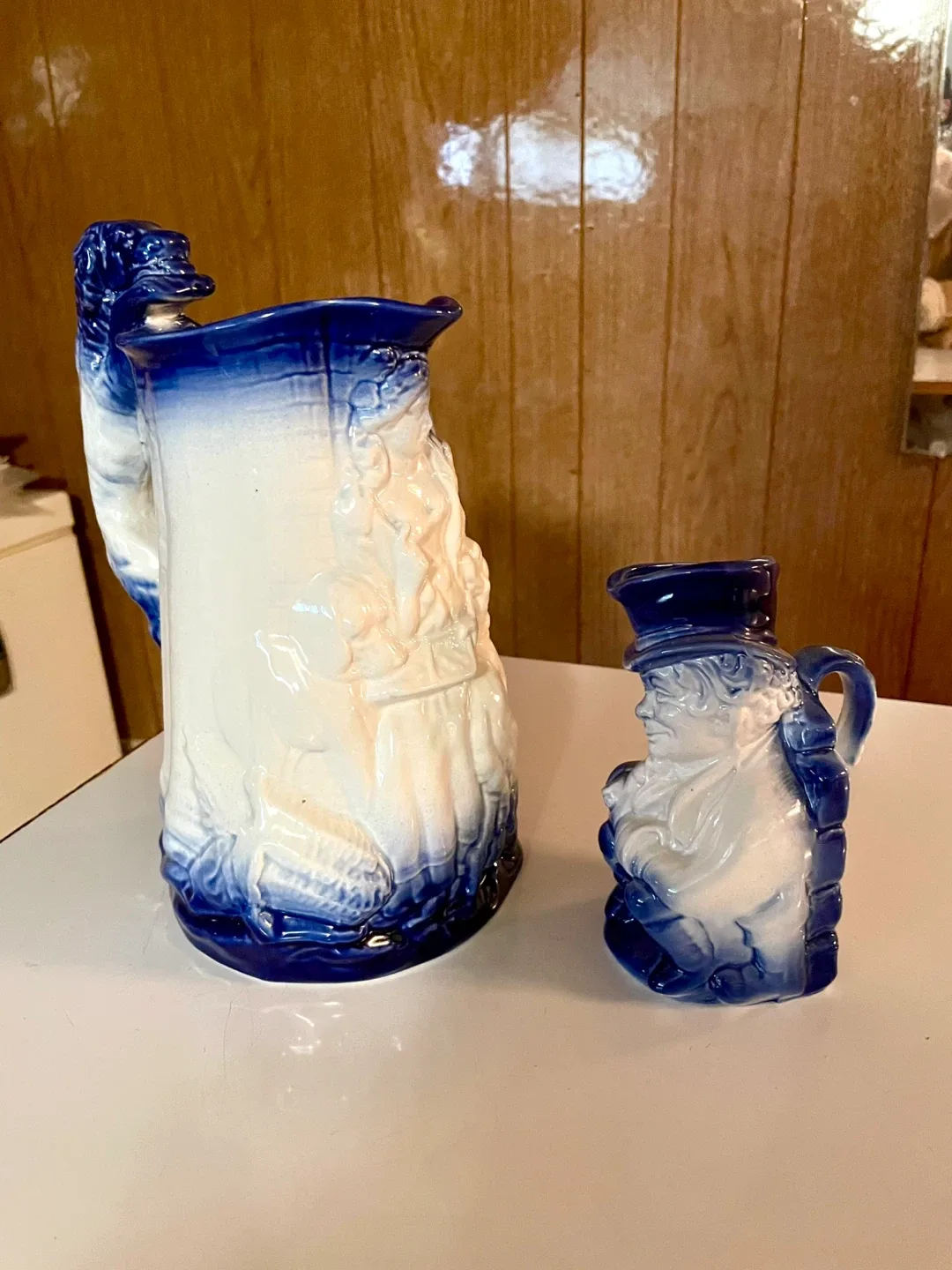 Rare Vintage Burleigh Blue & White Ironstone Pitcher🎄