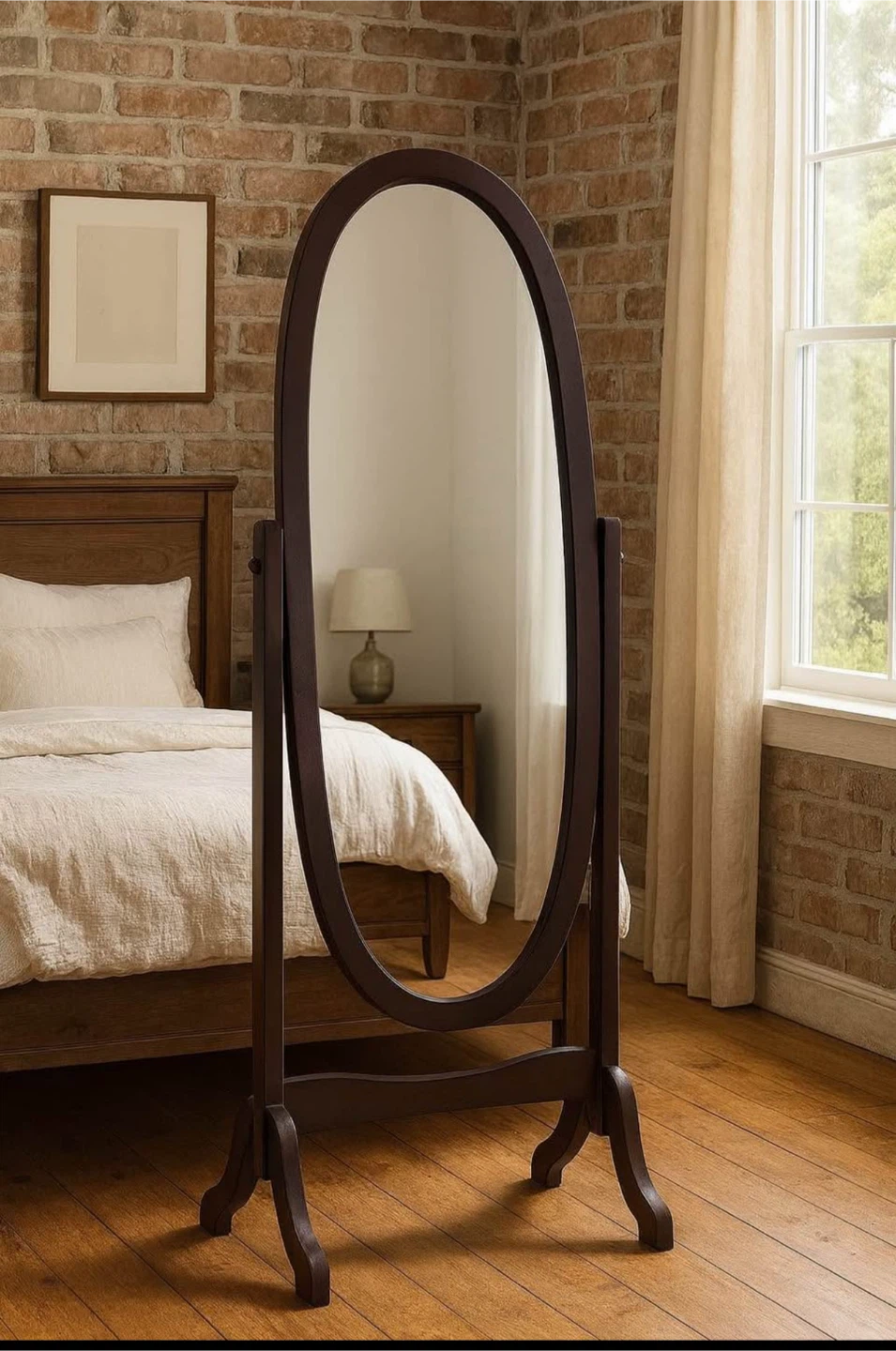 Full Length Oval Mirror - Tilting Cheval Mirror