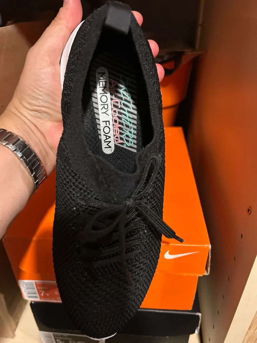 Skechers Air Cooled Memory Foam Black Shoes