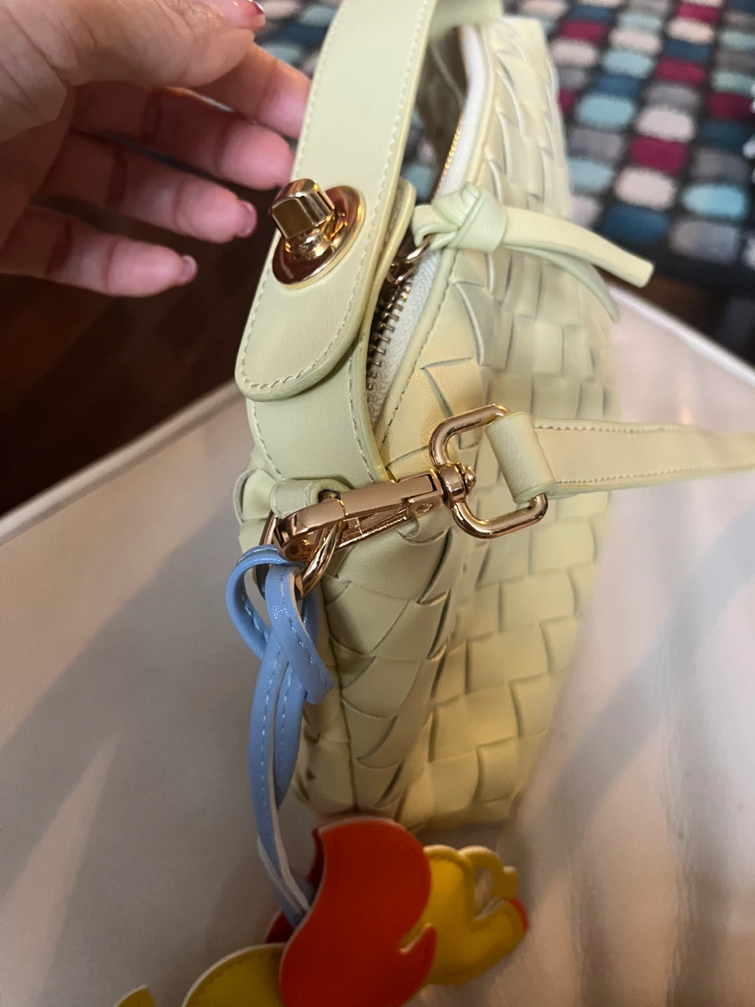 Woven Crossbody Bag - Light Yellow - photo 3