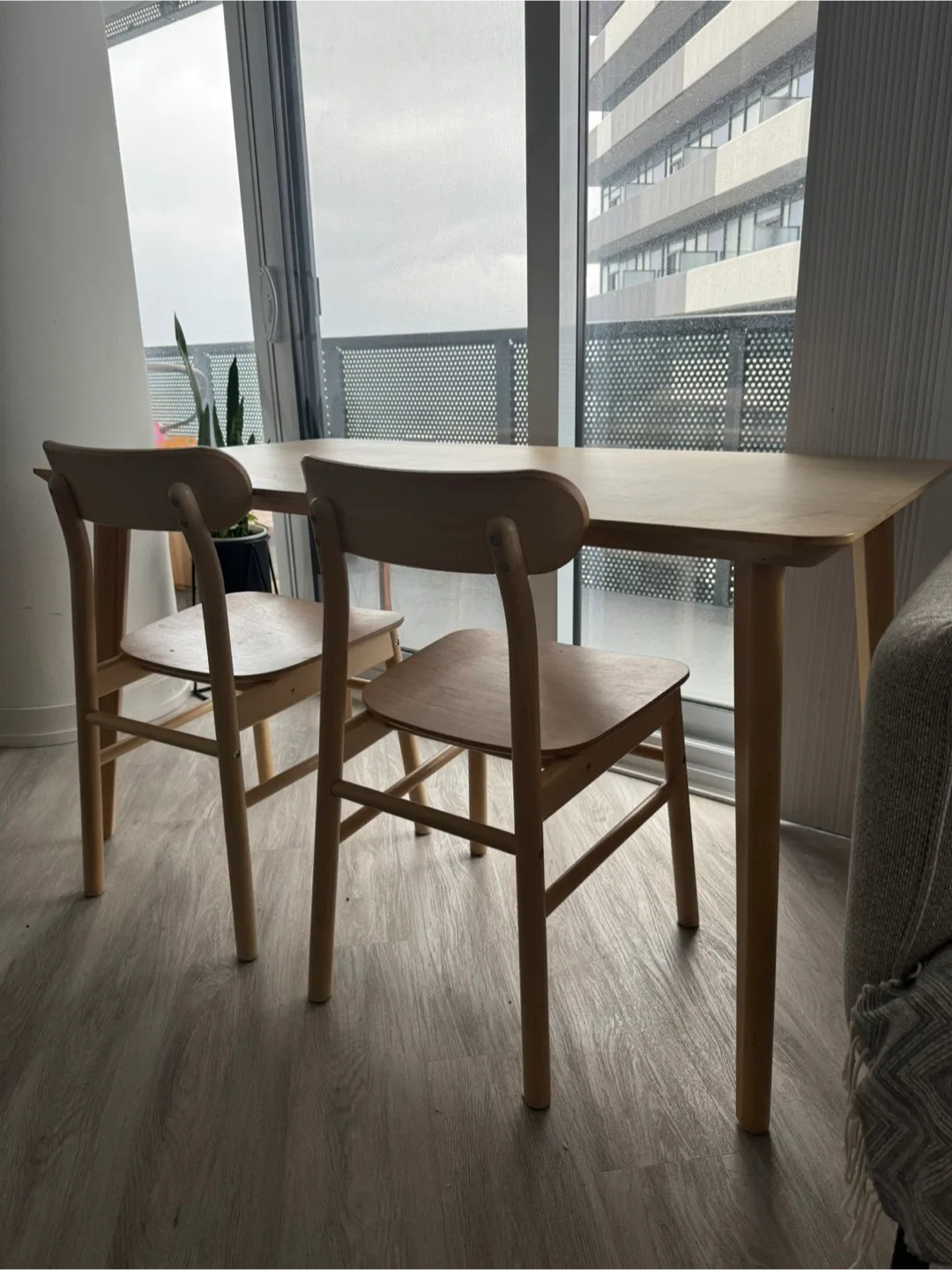 IKEA Lisabo Dining Table & 2 Chairs - Light Ash image indicator(2)