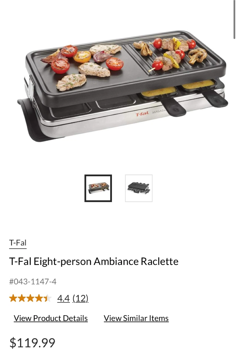 T-Fal Ambiance 8-Person Raclette Grill - photo 2
