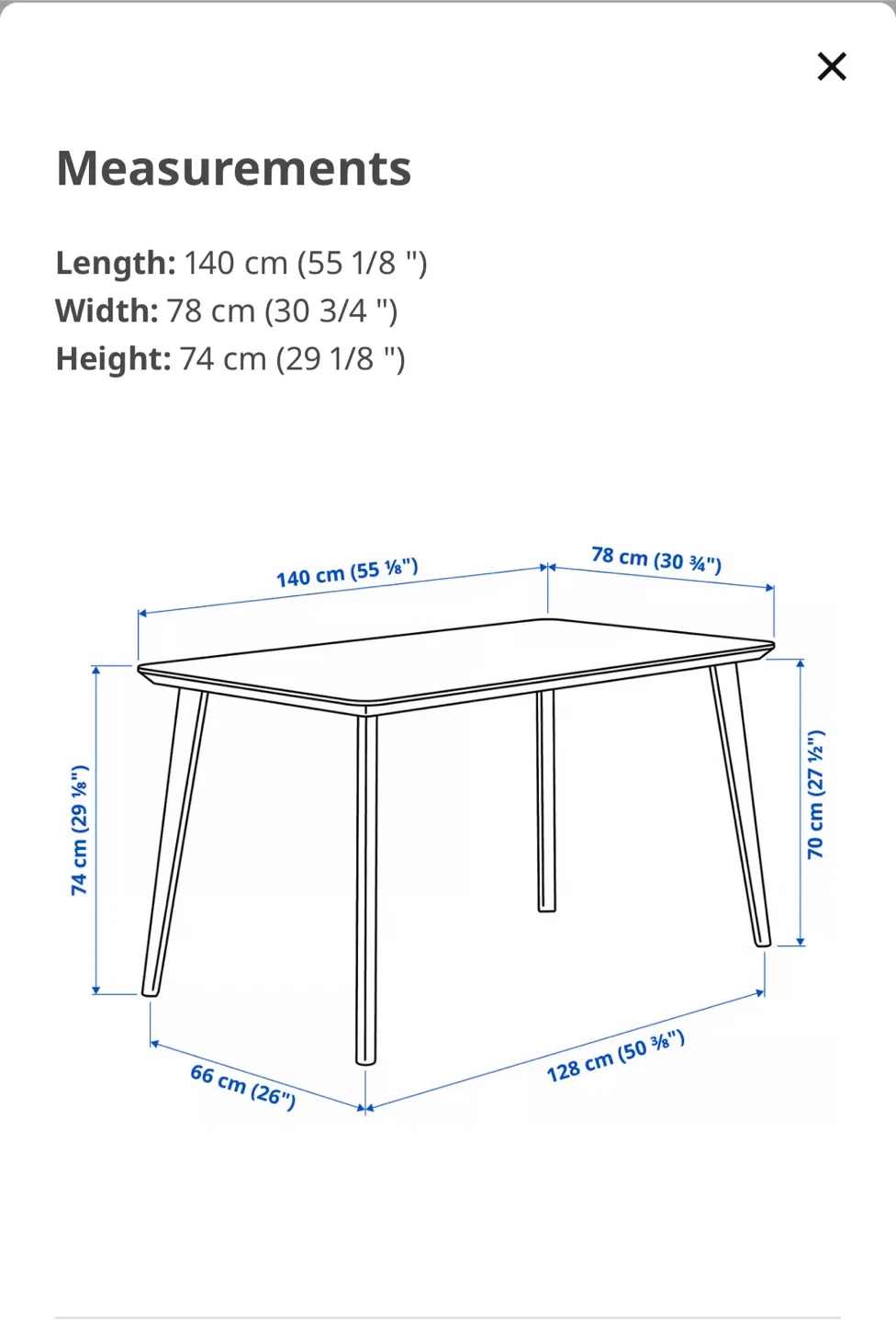 IKEA Lisabo Dining Table & 2 Chairs - Light Ash image indicator(3)
