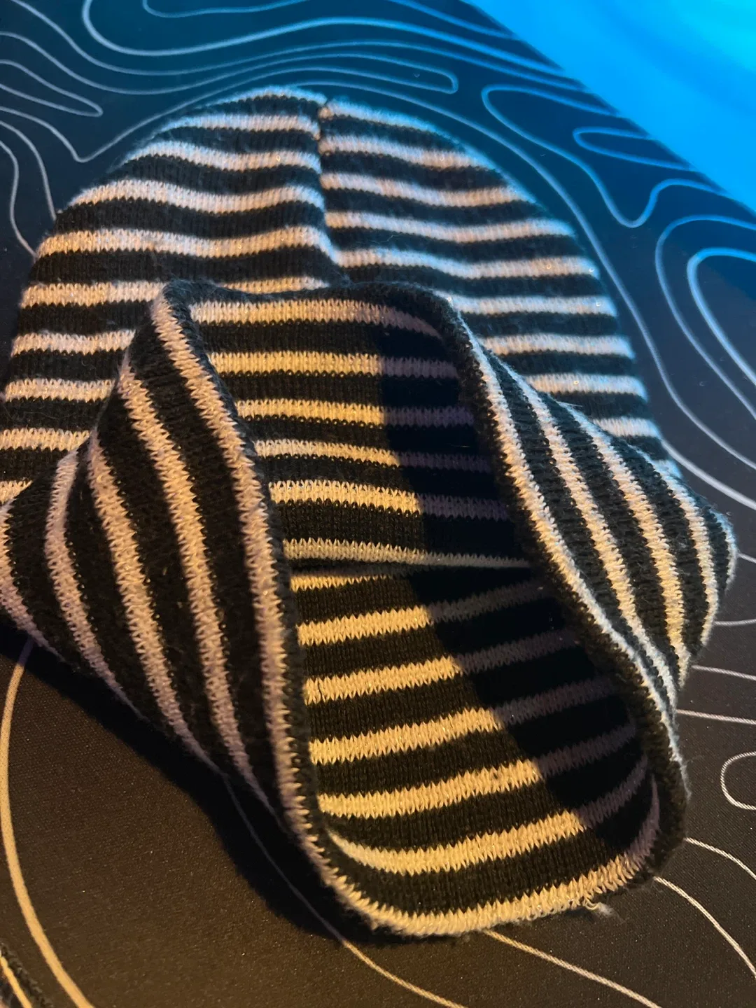Striped Beanie - Black and White image indicator(2)
