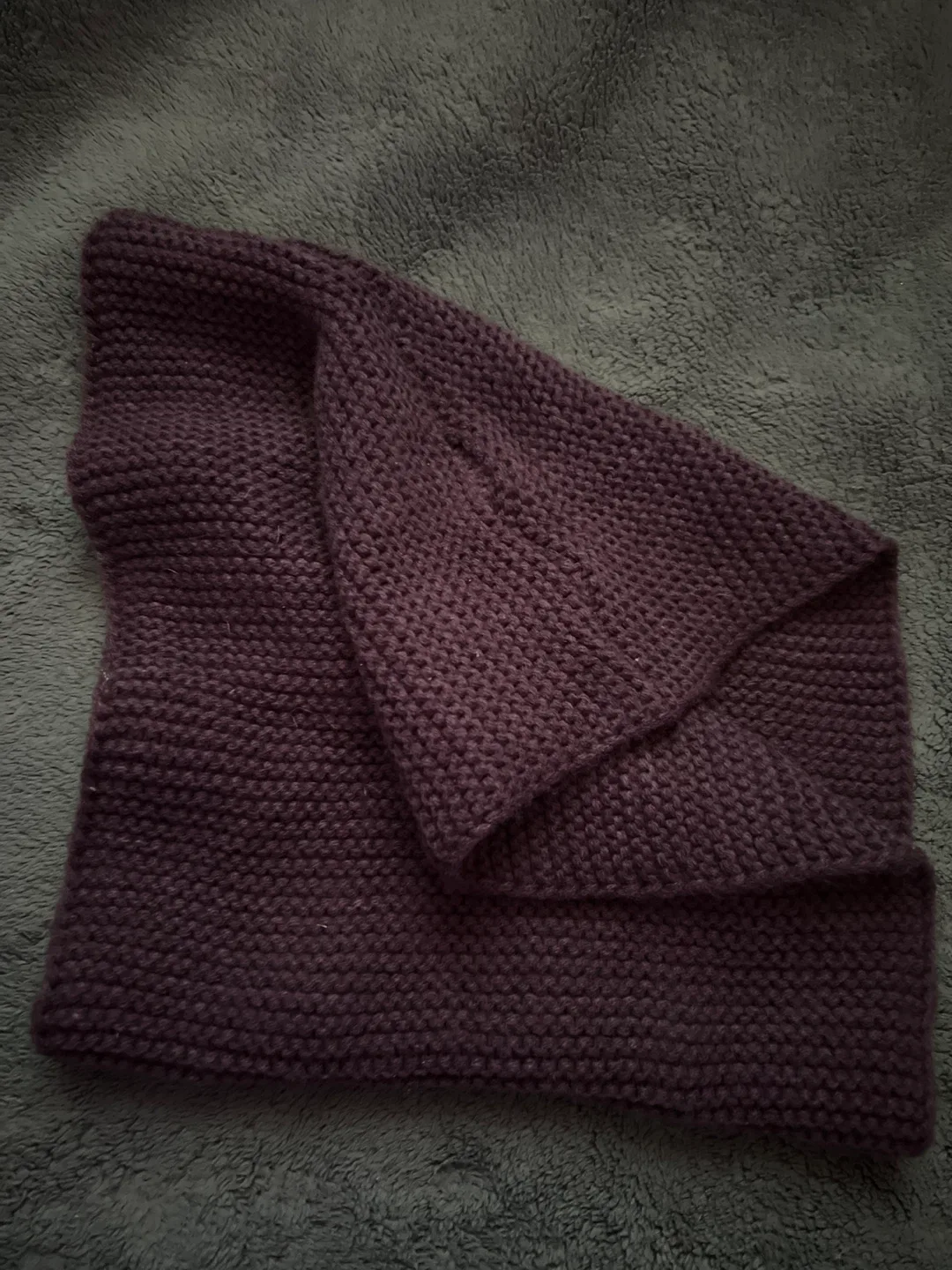 Hand-Knitted Purple Scarf