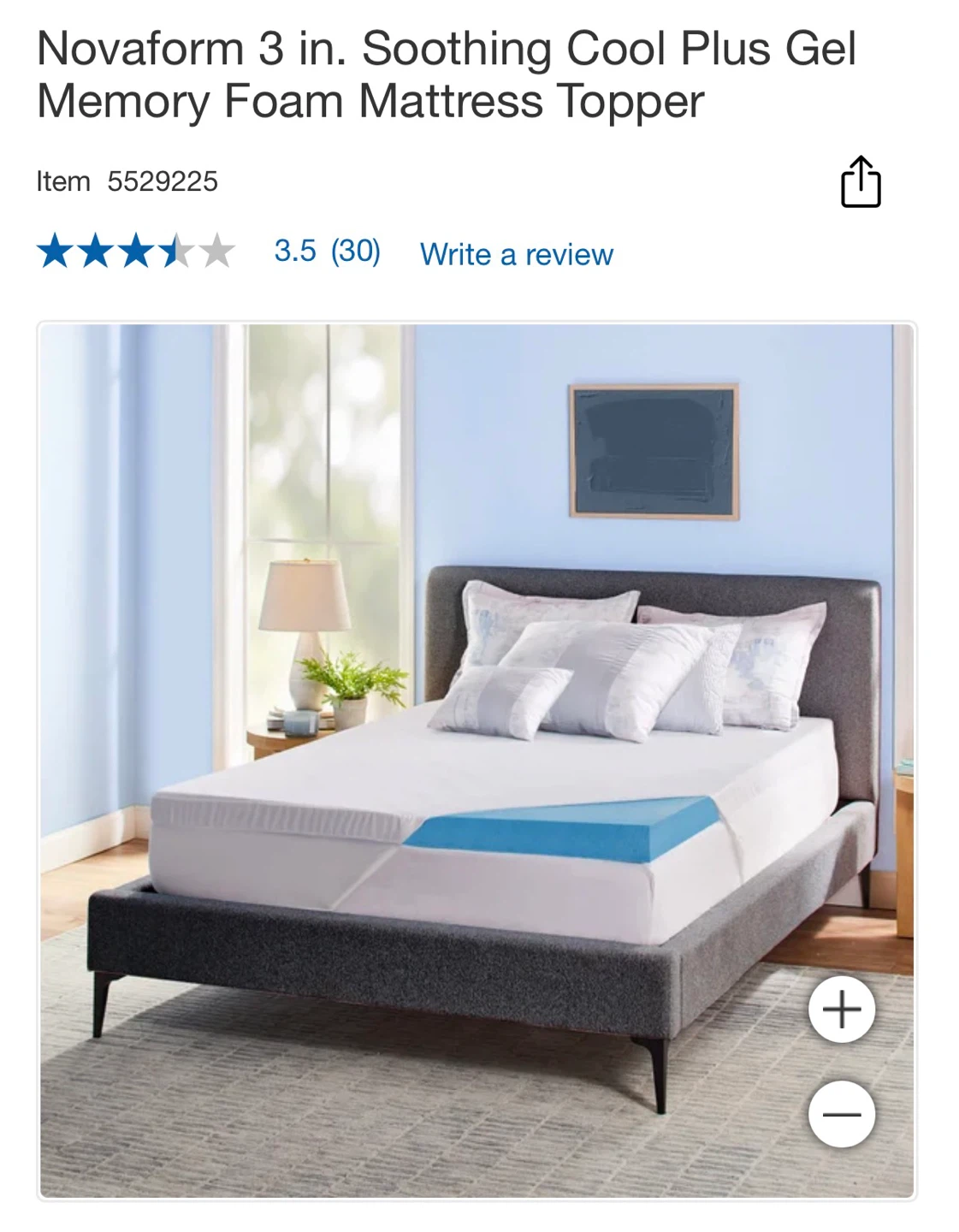 Cool Gel Memory Foam Mattress Topper King Size - photo 4