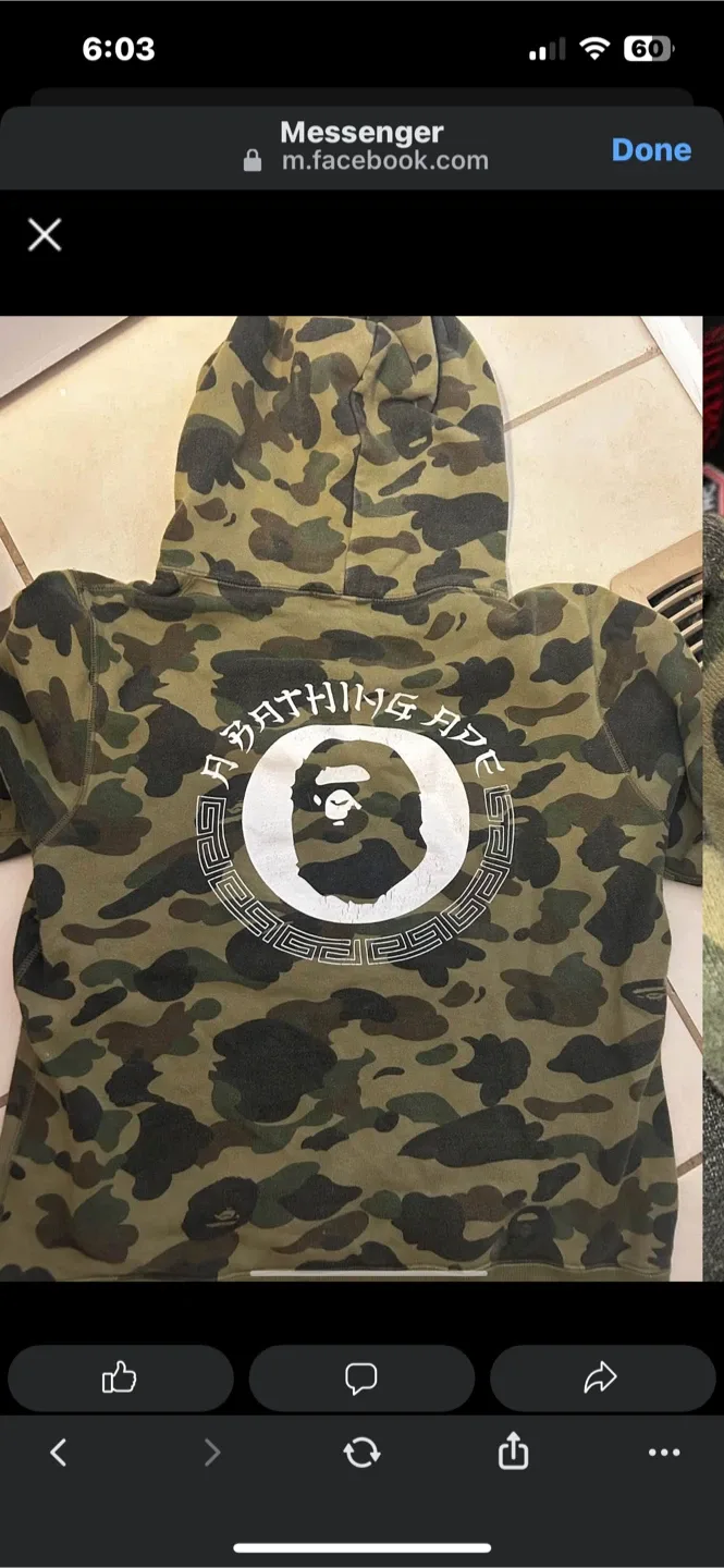 A Bathing Ape Camo Hoodie - Mens Size L image indicator(3)