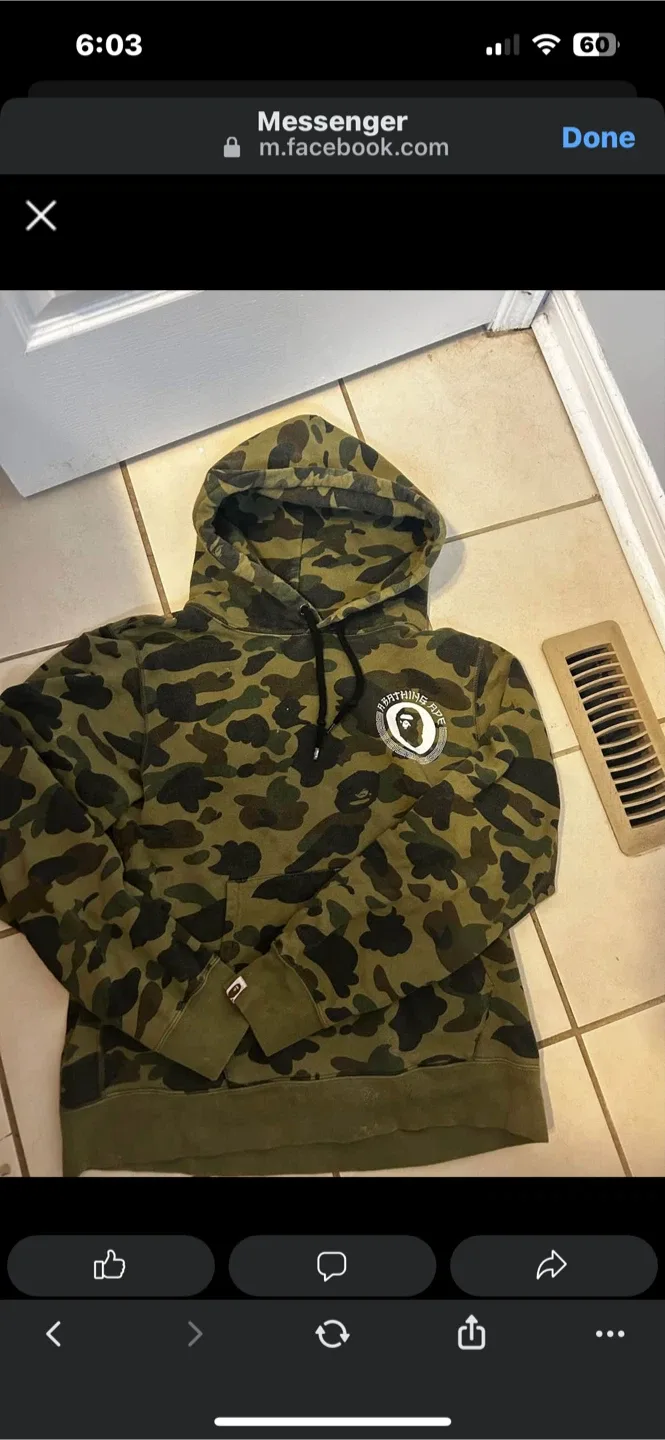 A Bathing Ape Camo Hoodie - Mens Size L