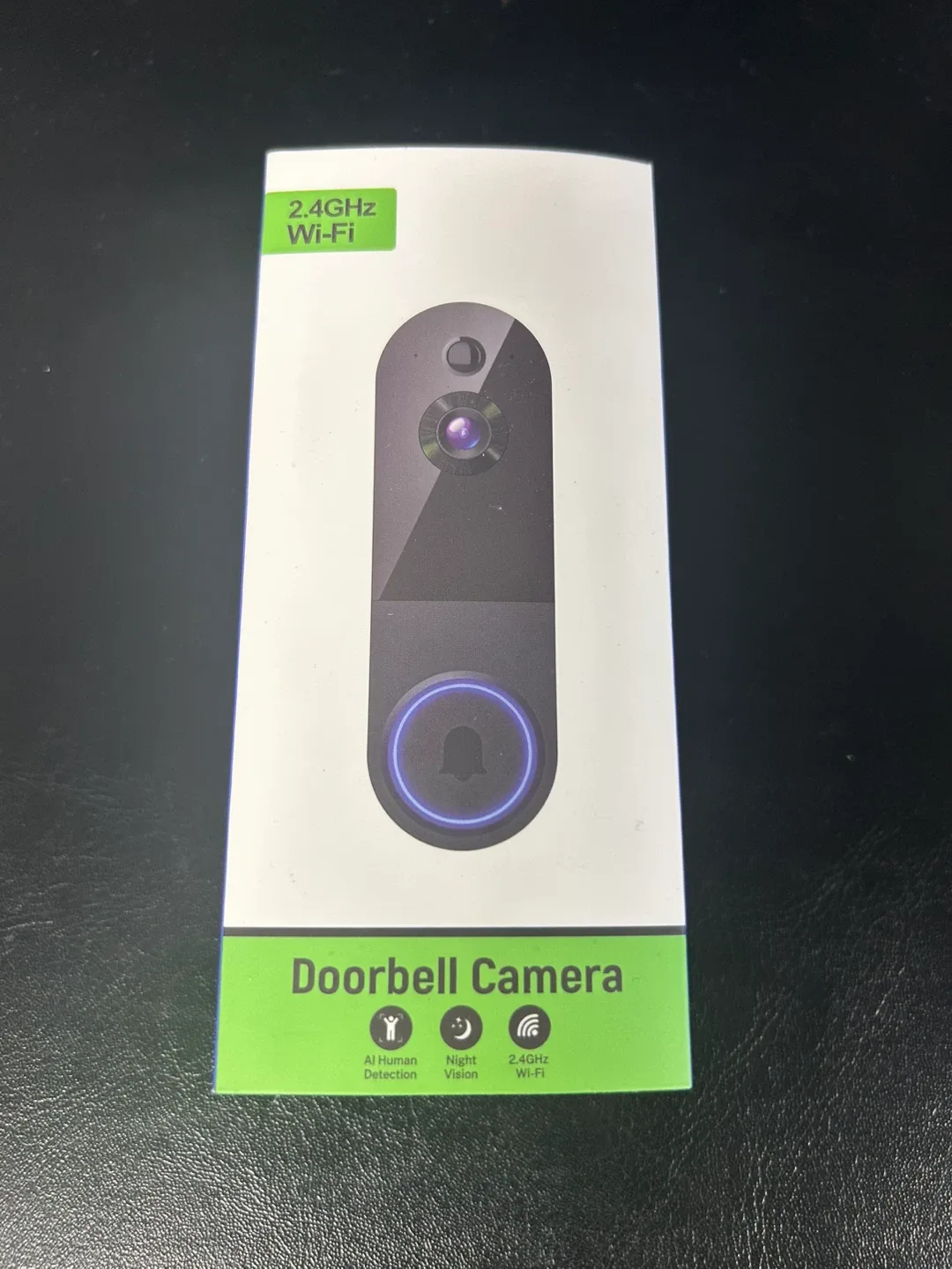 Black Doorbell Camera, 2.4GHz Wi-Fi, New in Box!