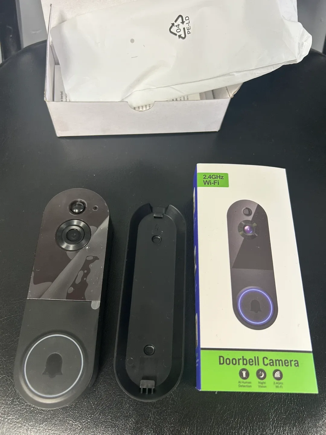 Black Doorbell Camera, 2.4GHz Wi-Fi, New in Box! image indicator(2)