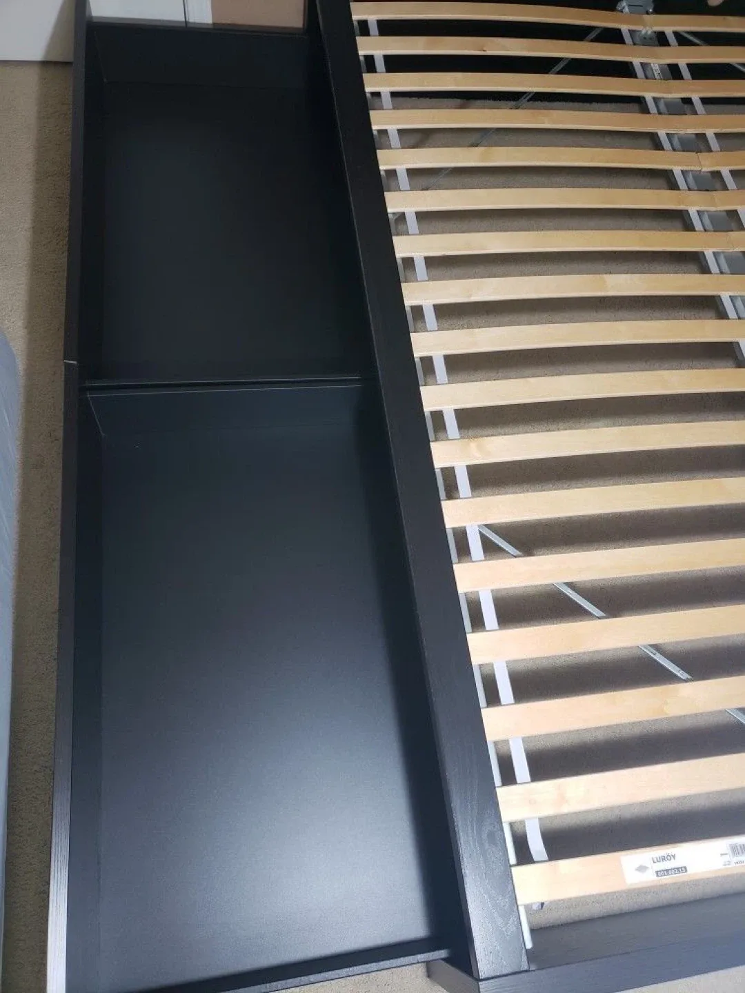 Queen Size Black Brown IKEA Malm Bed Frame / 2 Drawers image indicator(4)