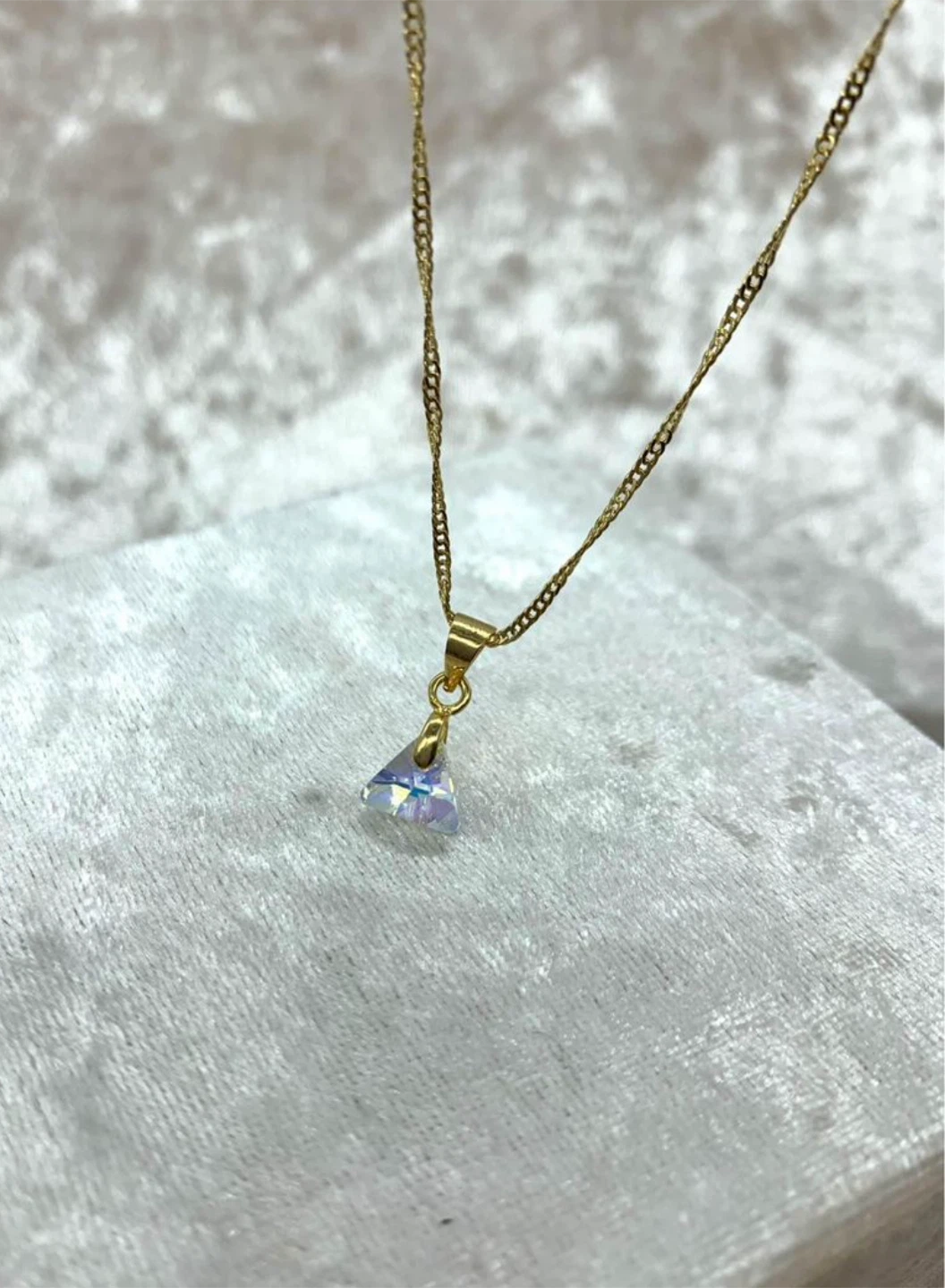 Crystal Triangle Pendant Necklace - photo 2