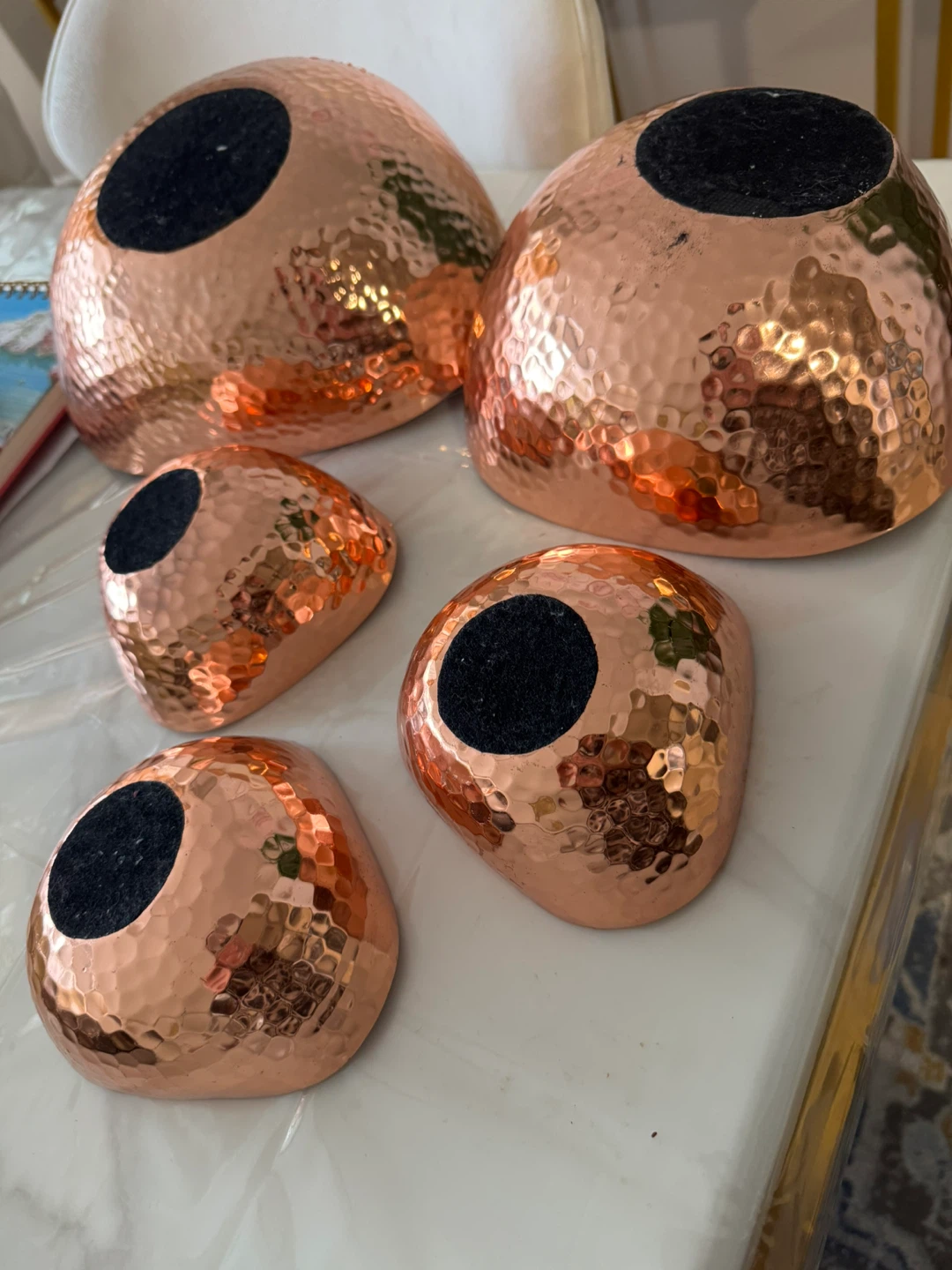 Hammered Copper Nesting Bowls - 5 Piece Set - photo 3
