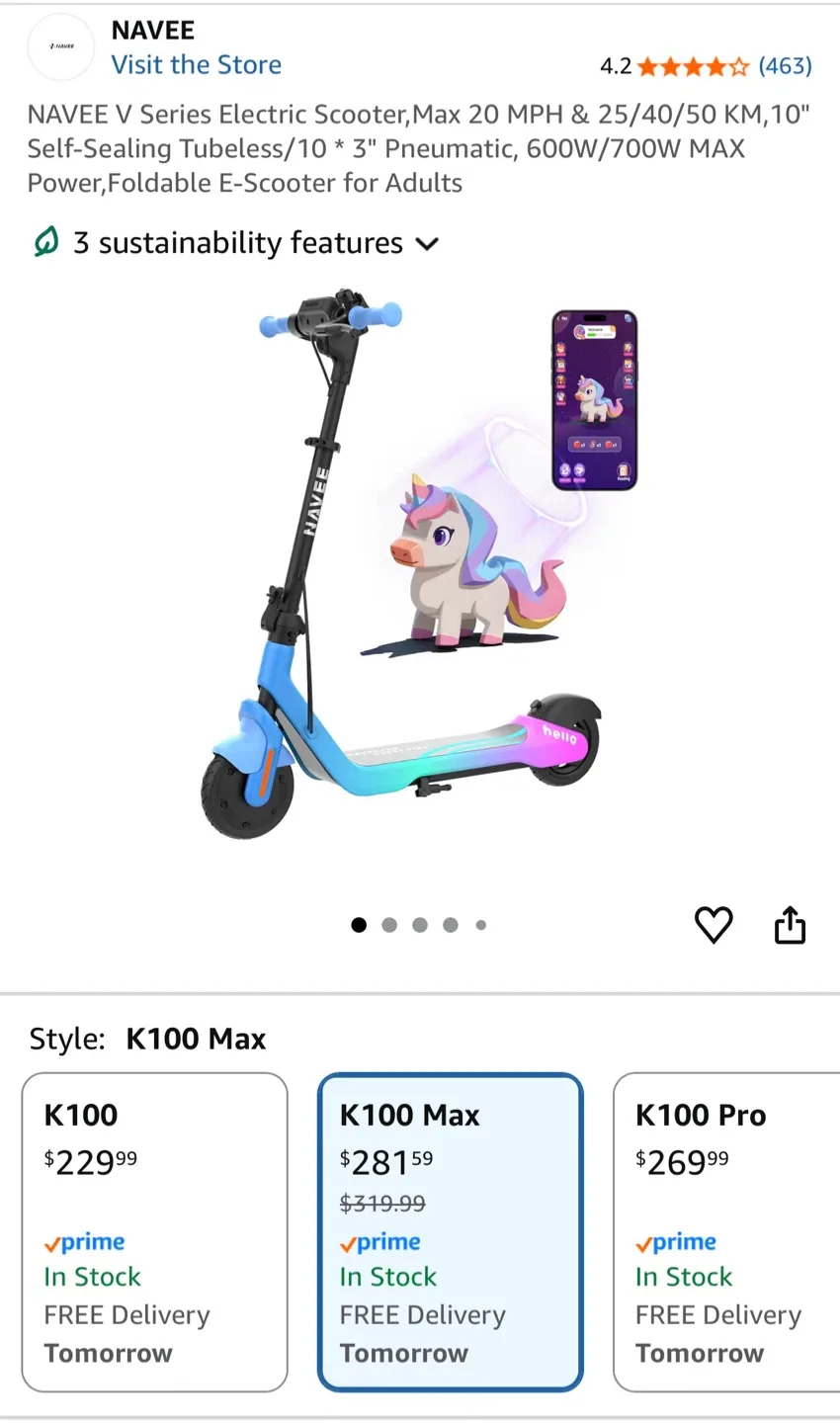 NAVEE V Series K100 Max Electric Scooter - New! image indicator(2)