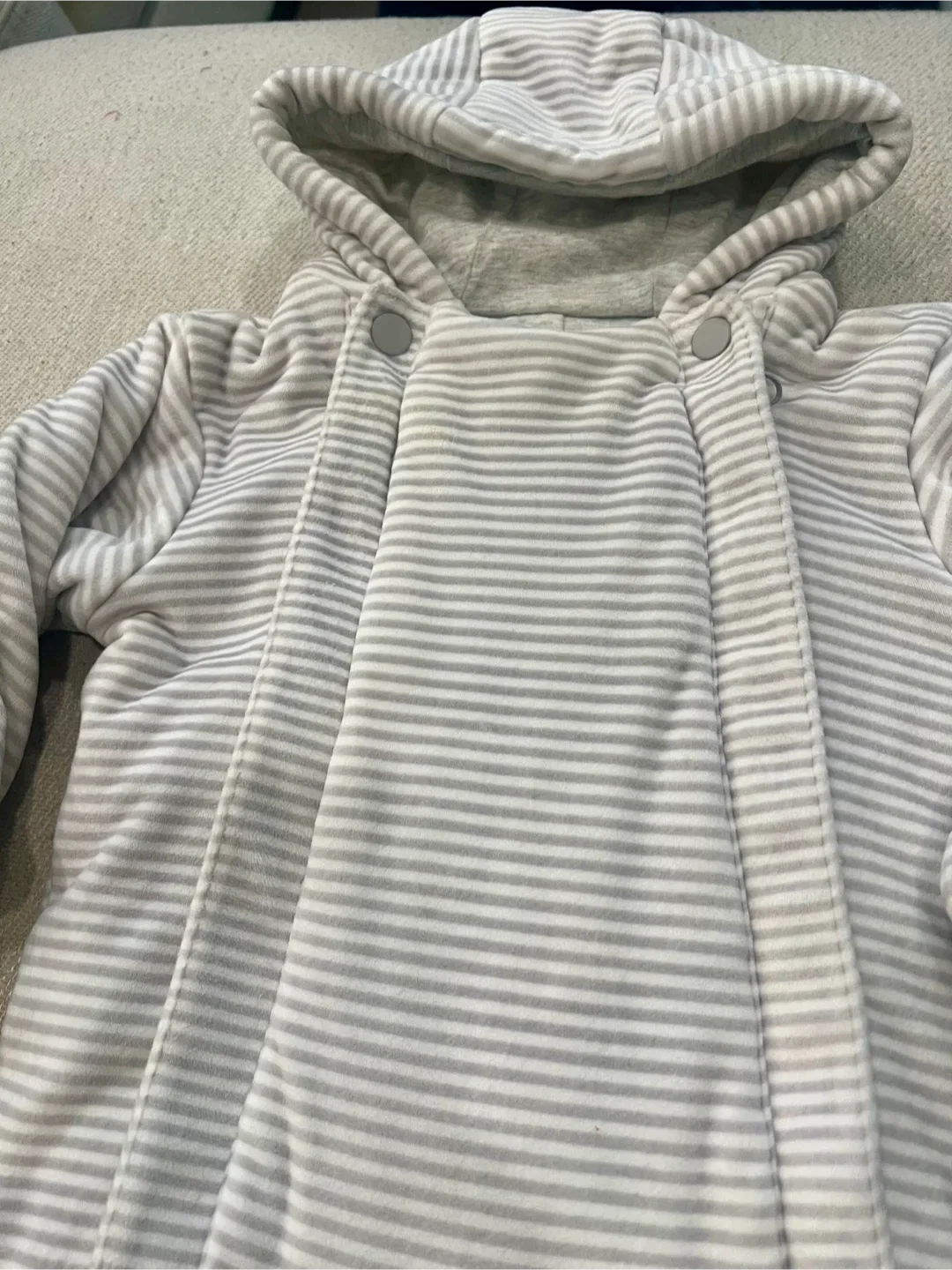 Striped Snowsuit 3-6 Months double zipper image indicator(2)