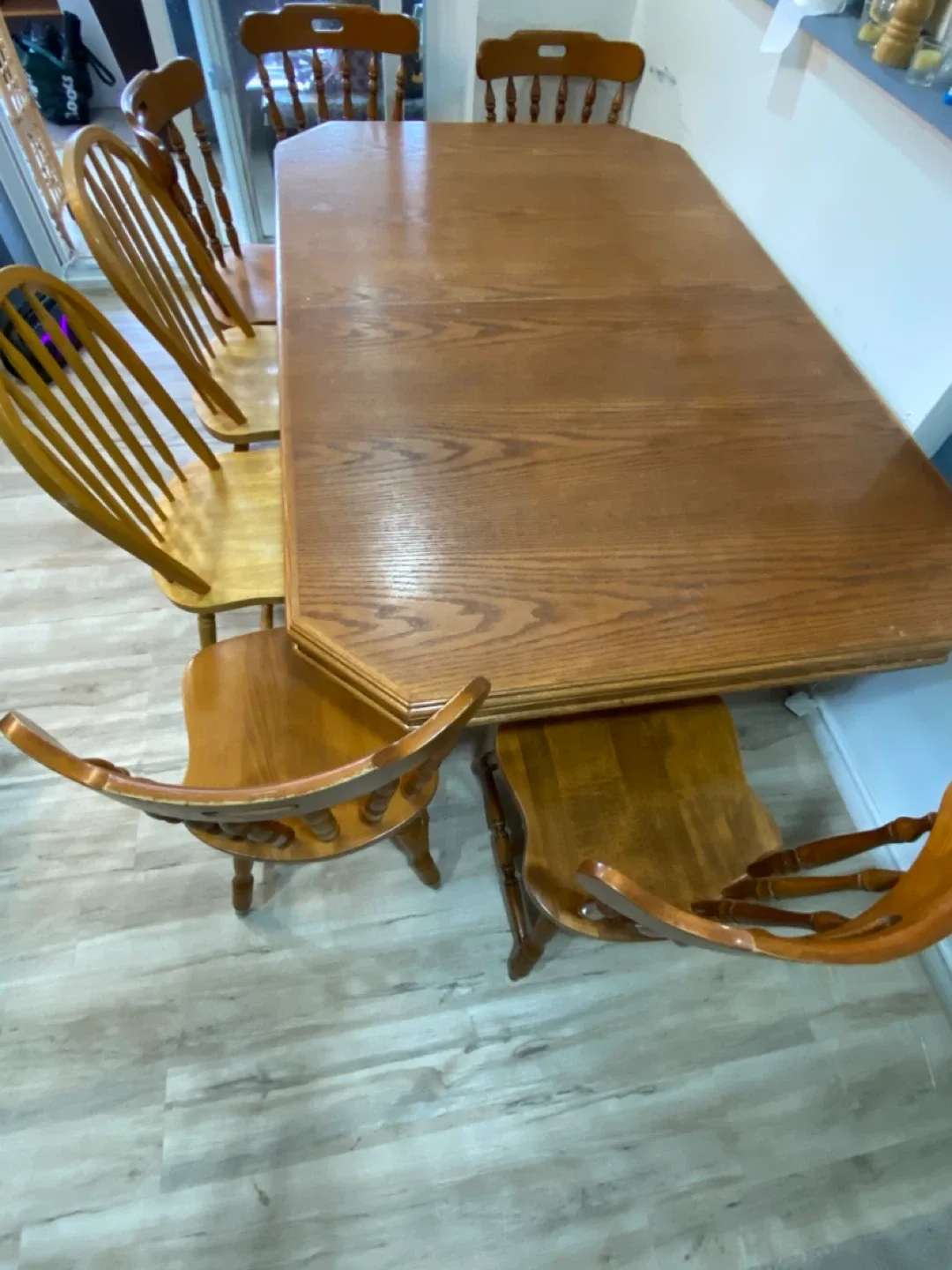 Wooden Dining Table with Chairs