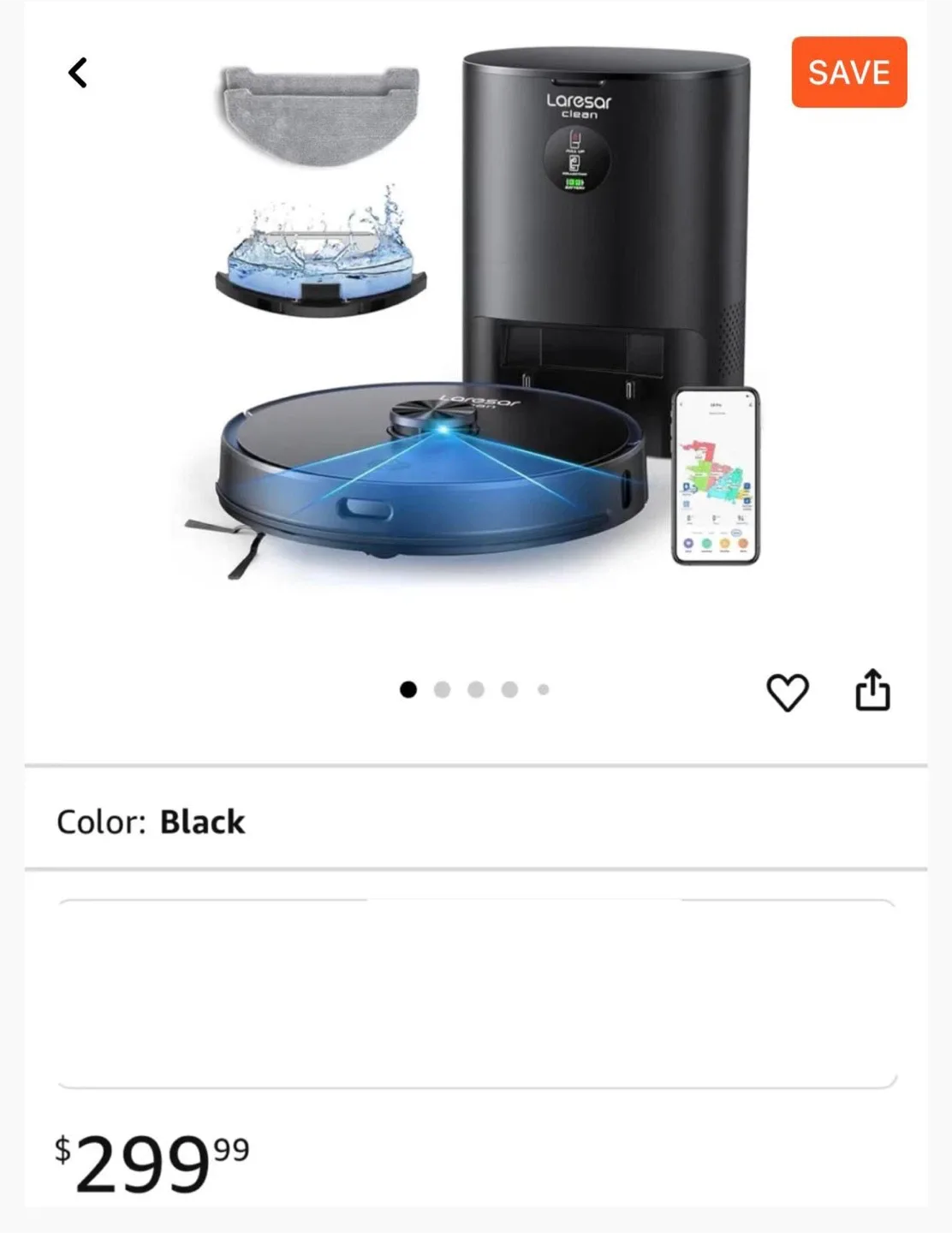 Laresar Robot Vacuum Cleaner - Black image indicator(3)