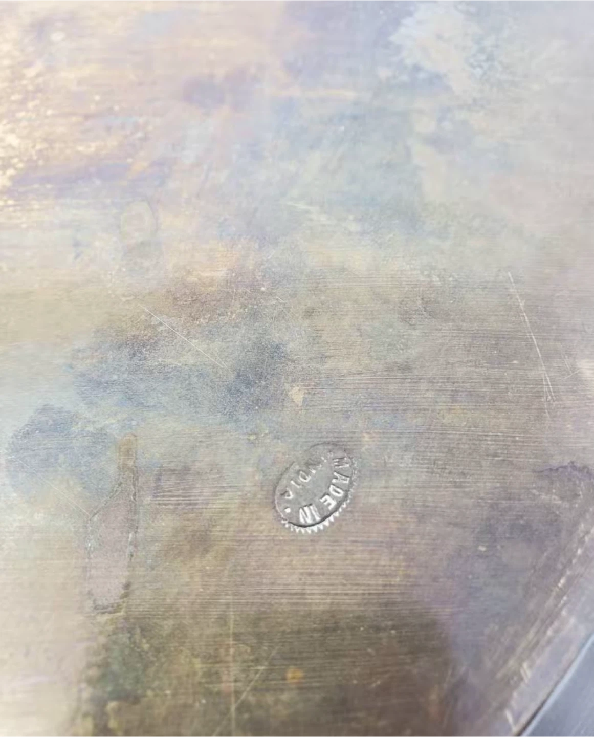 Vintage Etched Brass Tray - Made in India - photo 2