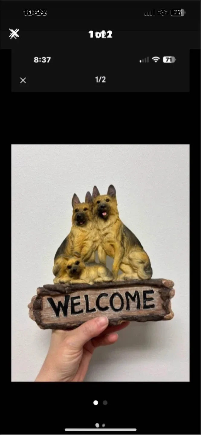 German Shepherd Welcome Statue