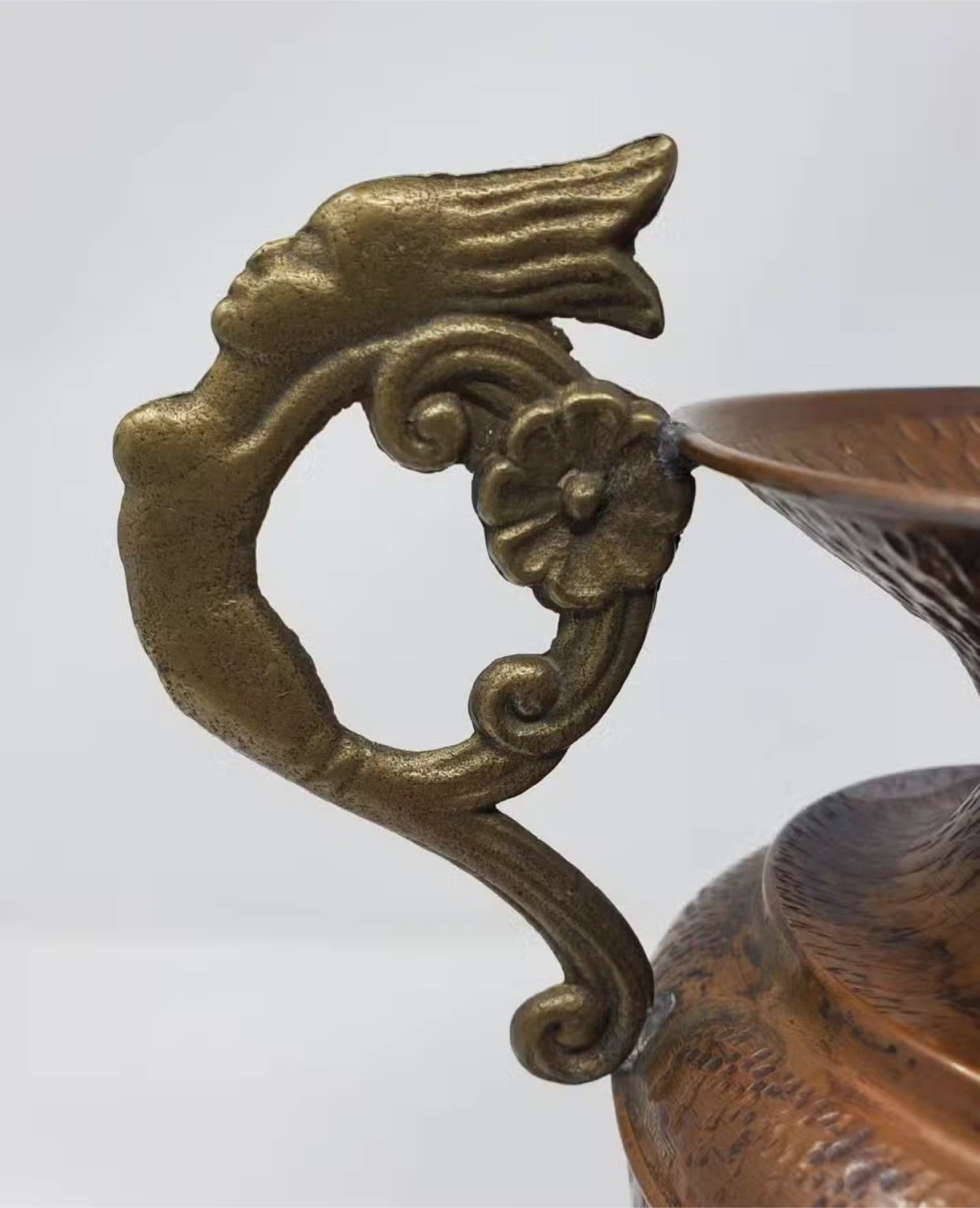 Vintage Copper Vase with Dragon Handles - photo 2