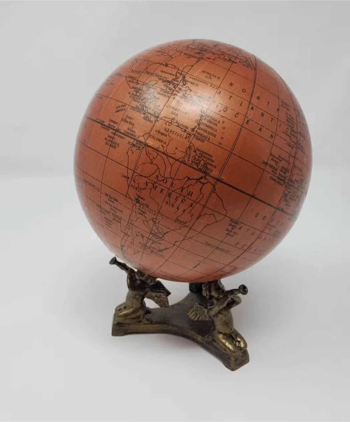 Vintage Globe with Angel Base