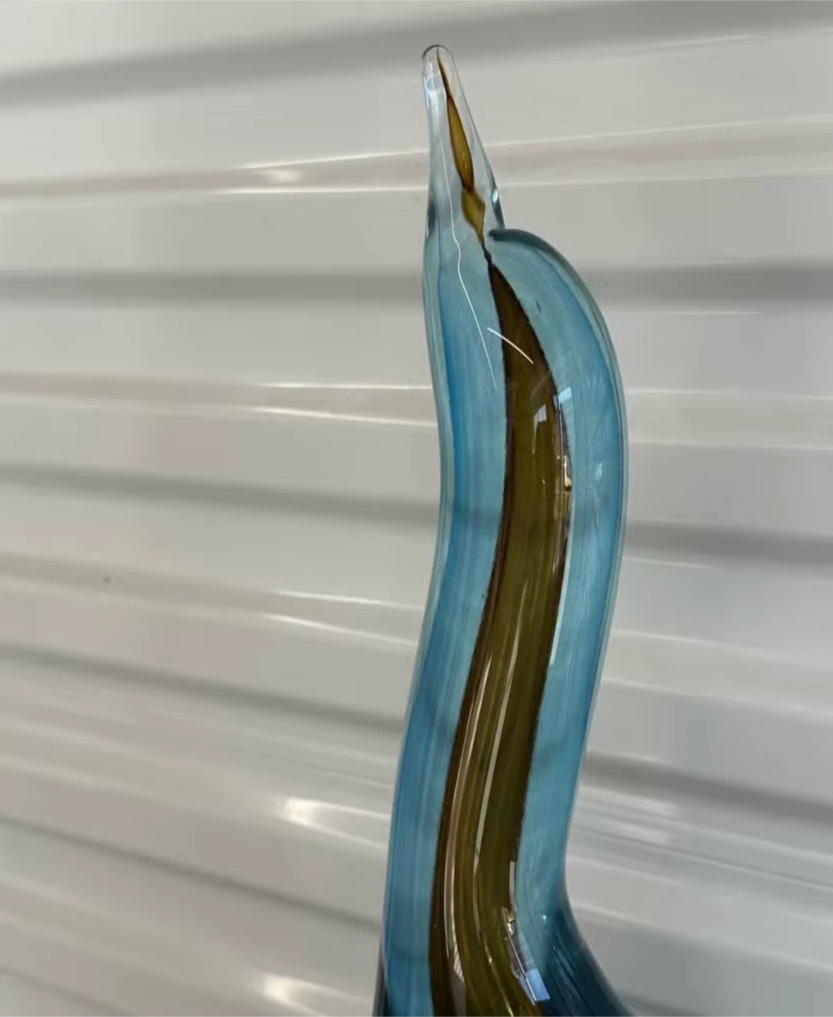 Murano Style Art Glass Swan Vase - Blue - photo 2