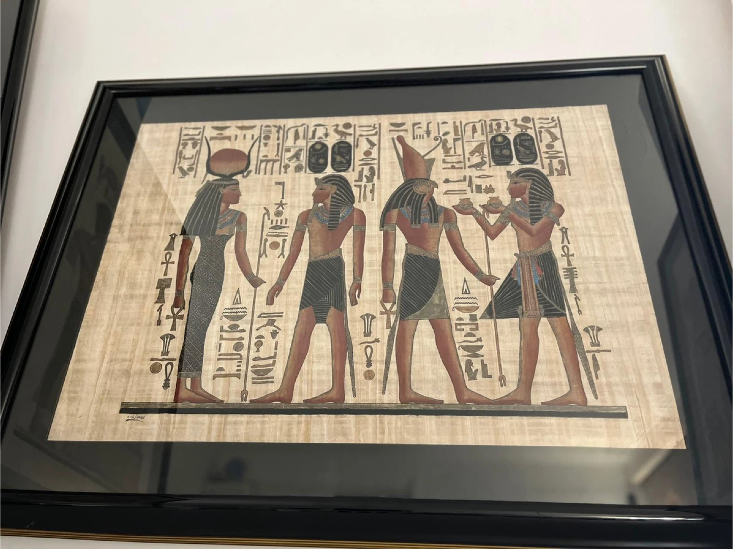 Large Framed Egyptian Papyrus Art - photo 2