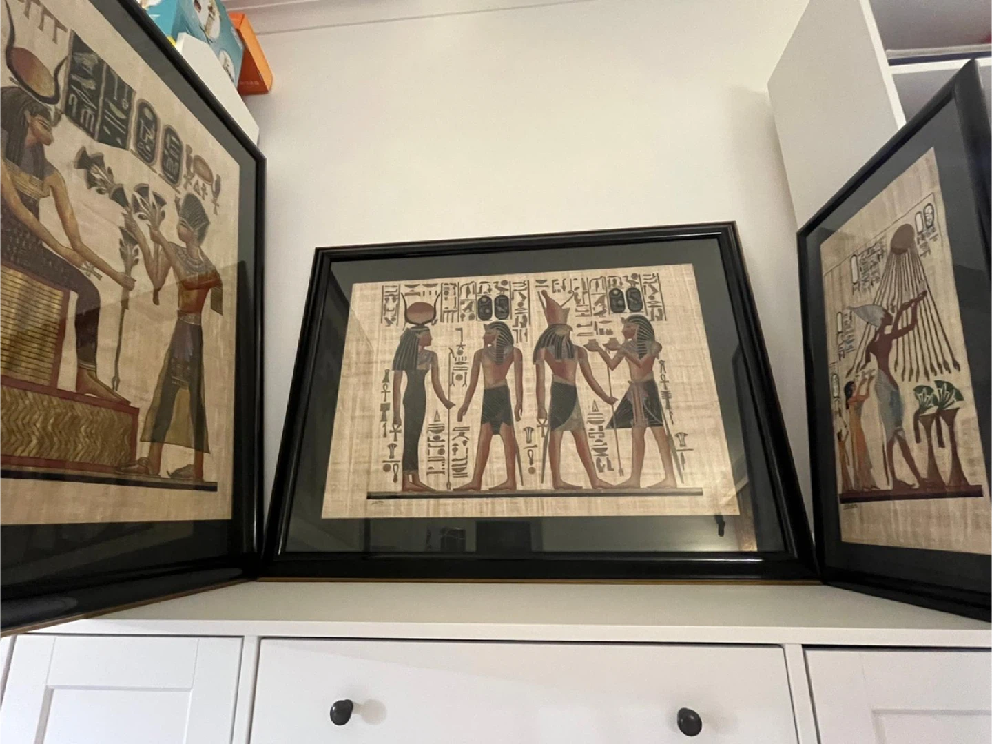Large Framed Egyptian Papyrus Art