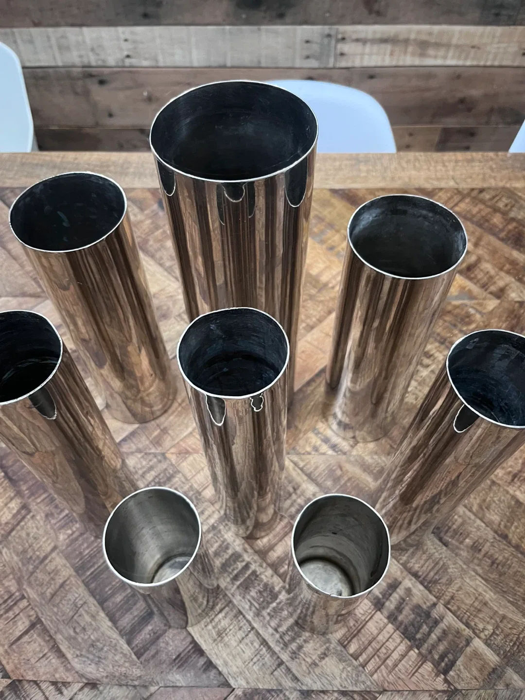 Set of Stainless Steel vases /candle holders image indicator(3)