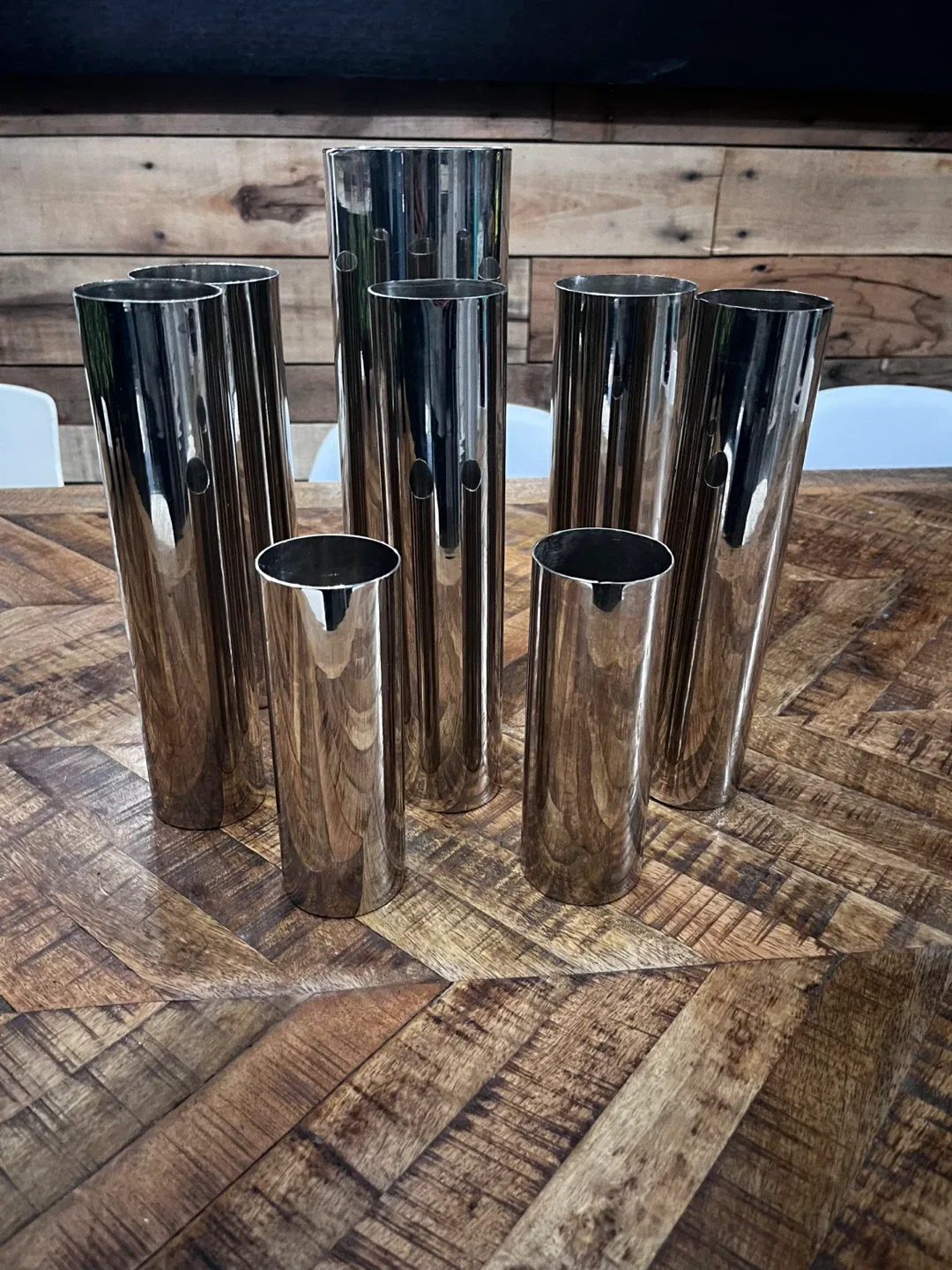 Set of Stainless Steel vases /candle holders