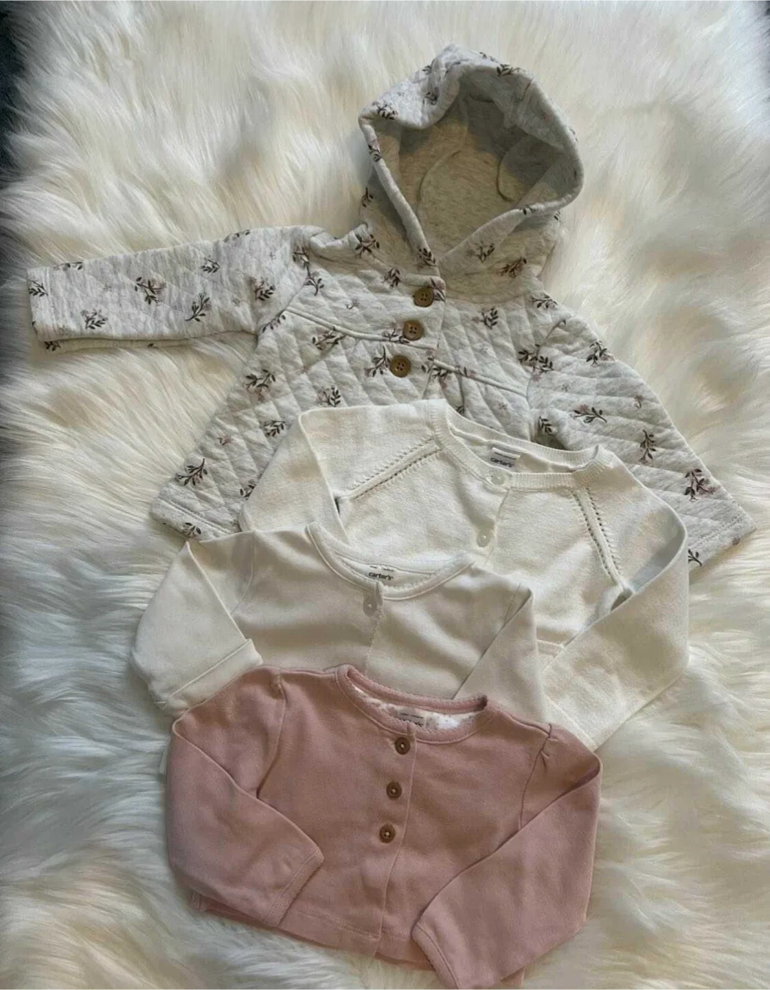 4 Pcs. Carters hoodie & cardigan size 9M