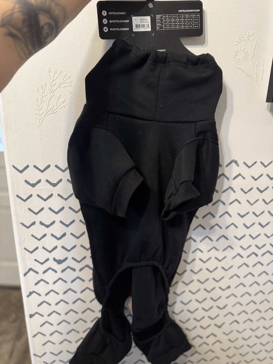 New Hotel Doggy Black Fleece Onesie - XL