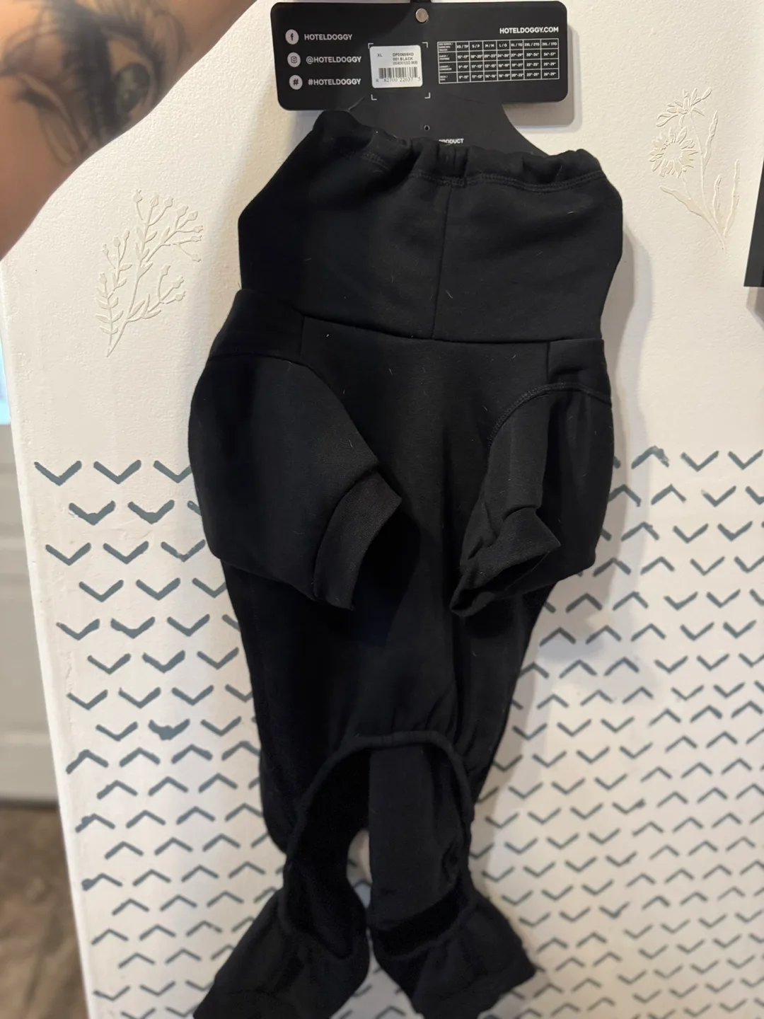 New Hotel Doggy Black Fleece Onesie - XL