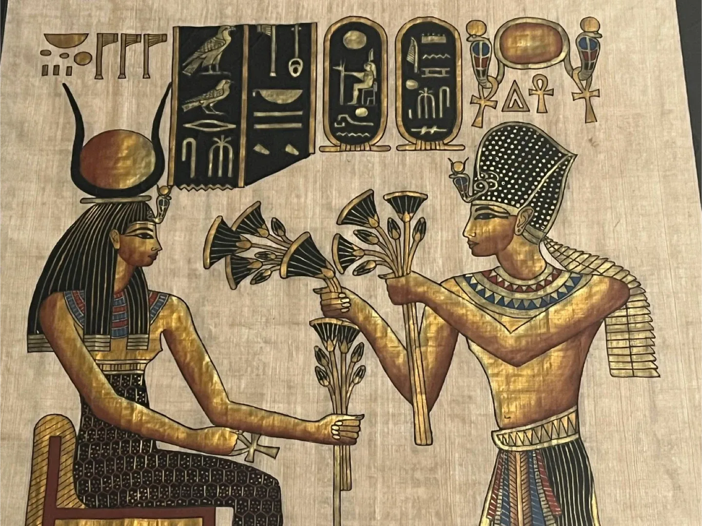 Large Framed Authentic Egyptian Papyrus Art image indicator(2)